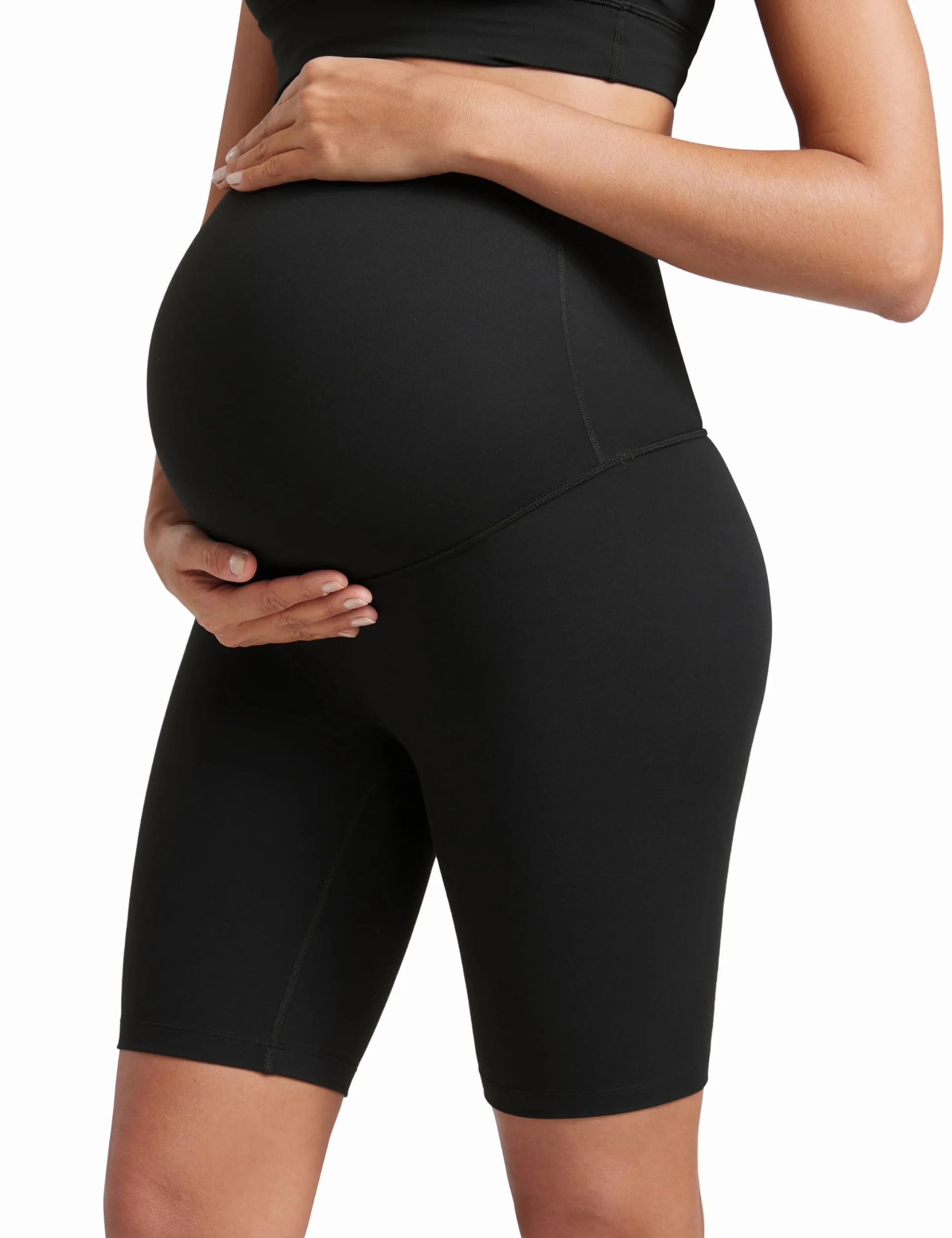 CRZ YOGA Damskie szorty ciążowe Butterluxe Biker Shorts zakrywające brzuch 8" - odzież sportowa do ćwiczeń jogi w ciąży