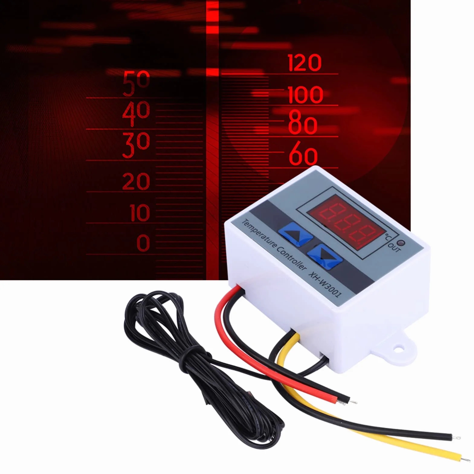 Regulator Temperatury, DC 12V 120W Cyfrowy Regulator Temperatury Przełącznik Termostatu z wodoodporną sondą Czujnika, Regulatory Temperatury