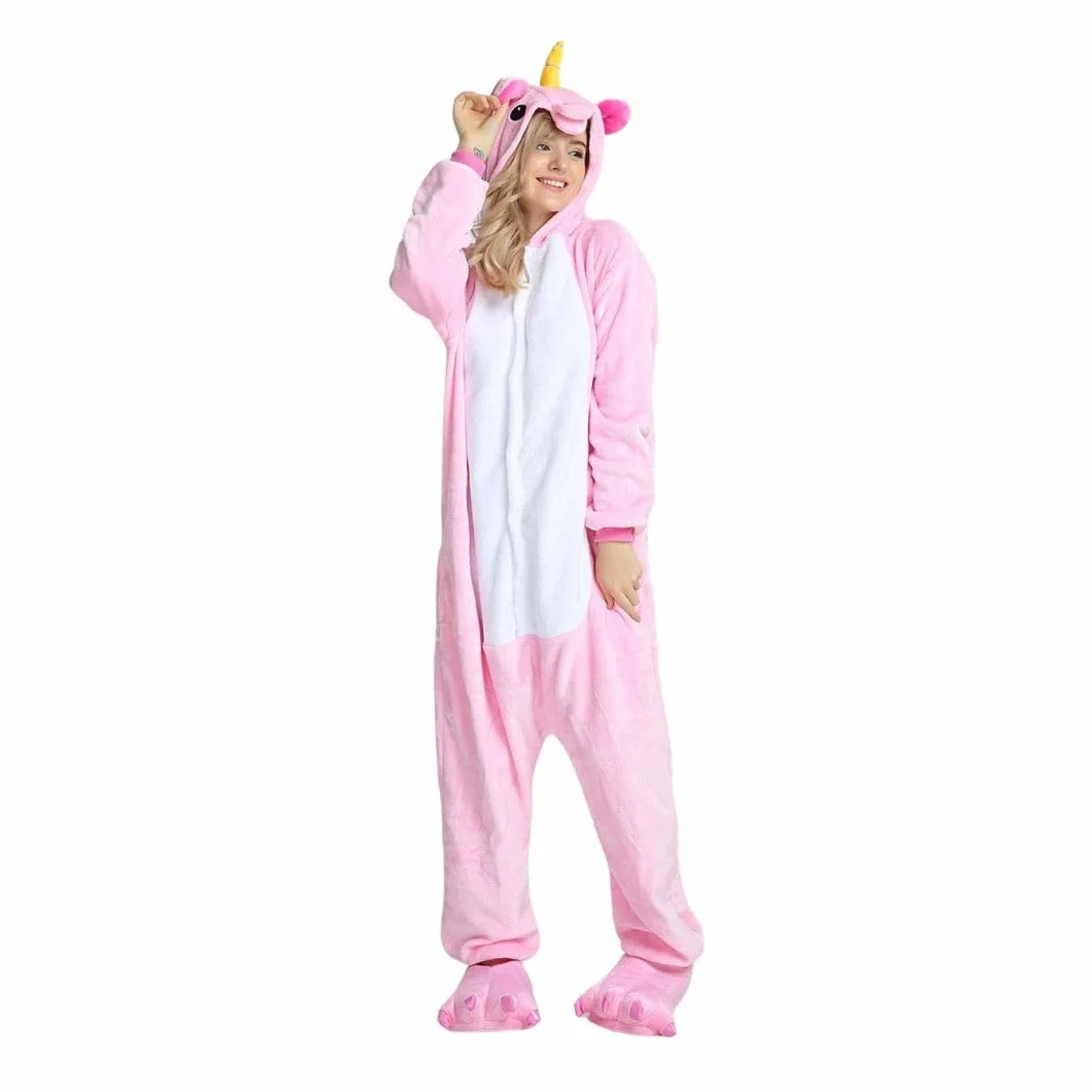 Jednorożec Onesie kostium dla dorosłych – pluszowa piżama Kigurumi, unisex, kostium zwierzęcy, rozmiary S-XL