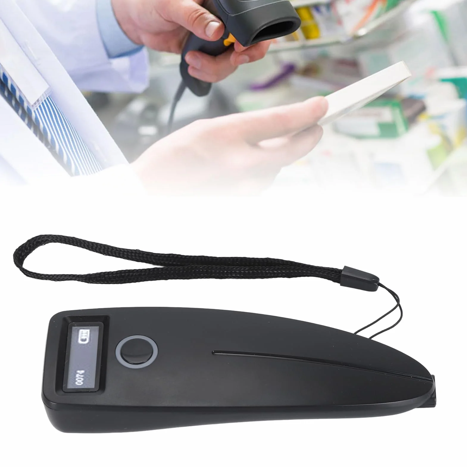 Yosoo Health Gear Skaner Kodów Kreskowych, 2D 1D Wireless Bluetooth i Ręczny Czytnik 2,4G z Połączeniem USB dla Magazynu Detalicznego