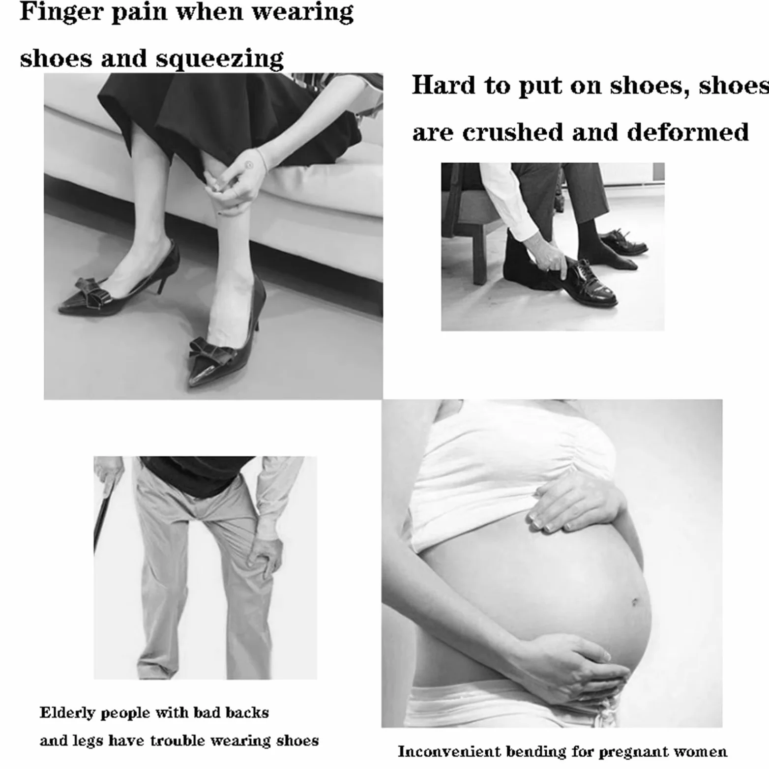 Drewniana łyżka do butów z długim uchwytem, ​​ergonomiczna pomoc w poruszaniu się dla mężczyzn, kobiet, seniorów i ciąży