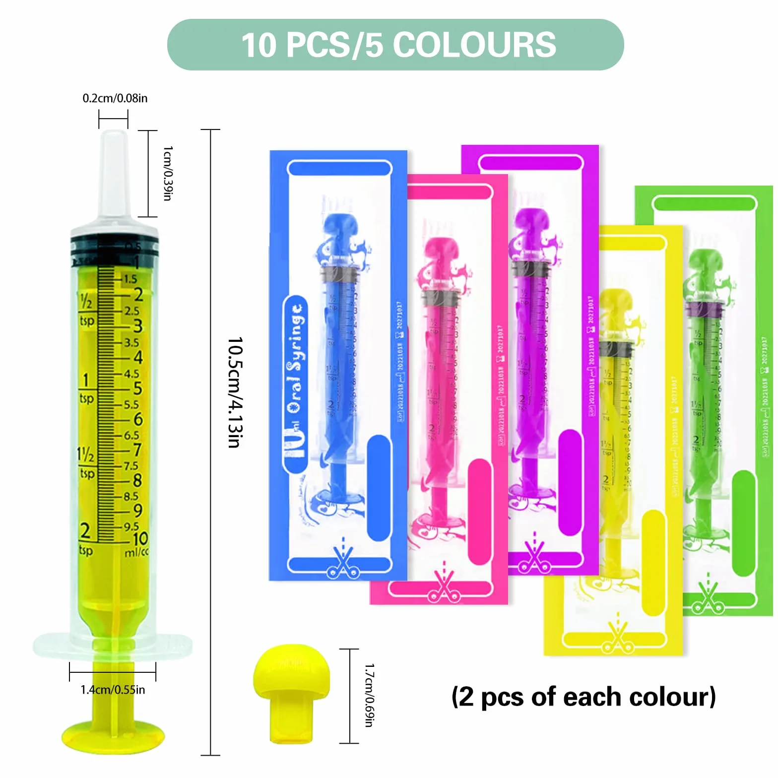 10 sztuk jednorazowych strzykawek z tworzywa sztucznego, 10 ml, 10 ml, z nasadką, z tworzywa sztucznego, bez igły, sterylne strzykawki do karmy dla zwierząt, do uzupełniania, płyn do karmy dla