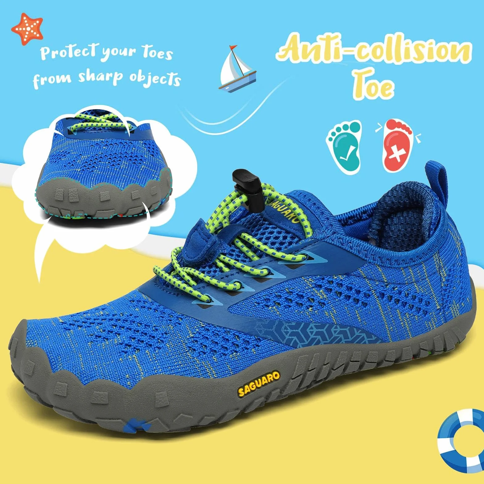 SAGUARO Dziecięce buty trekkingowe wodne plażowe 24-36 EU
