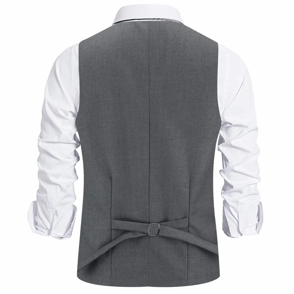 Allthemen Męska kamizelka slim fit, dekolt w serek, bez rękawów, na ślub biznesowy