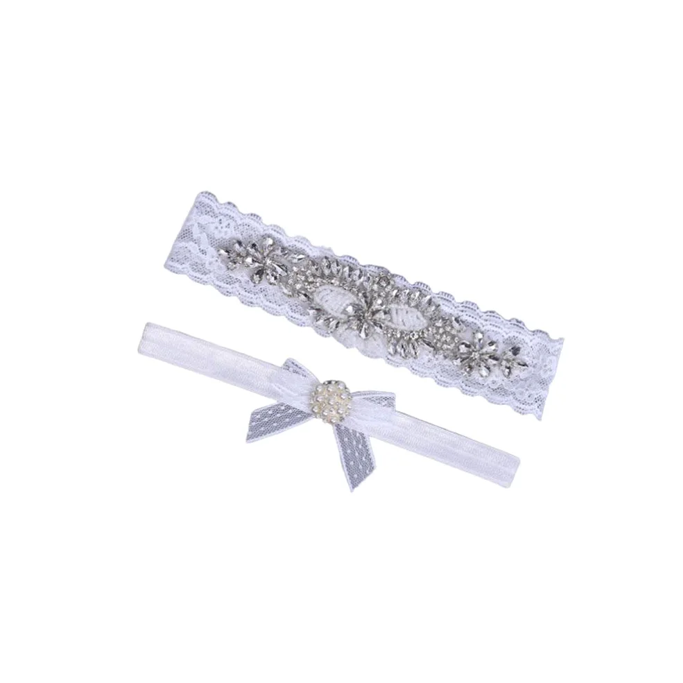 Pas 2 szt. Ślubne ślubne ozdoby do pończoch na nogę perła Rhinestone koronkowa panna młoda ozdoba na nogę pasy do pończoch dla dziewczynek kobiet Ladies