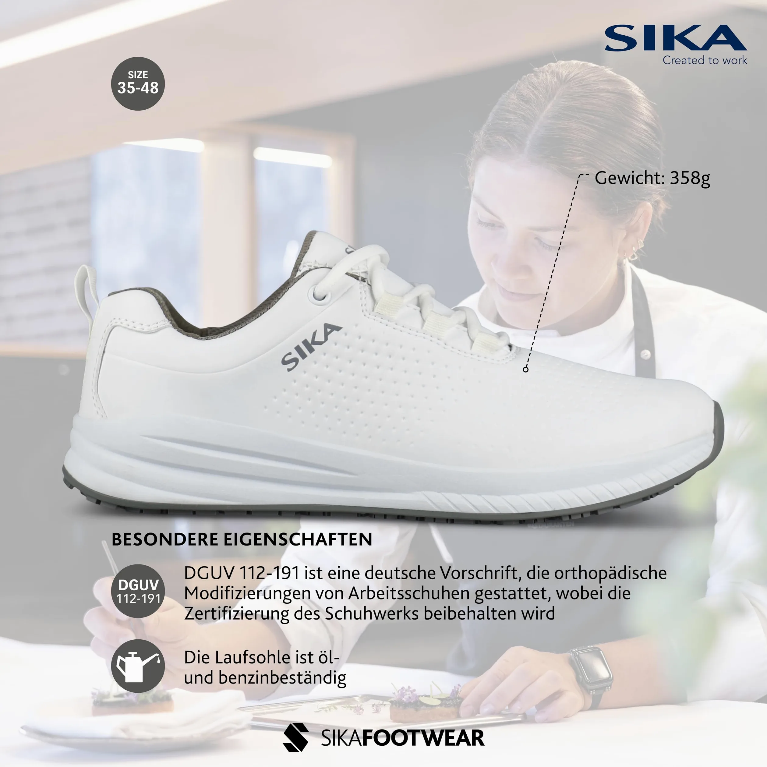 Sika Sneakersy Dynamic białe buty robocze z mikrofibry. Stylowy design sneakersów. Pierwszorzędna odporność na poślizg. Super absorpcja wstrząsów.