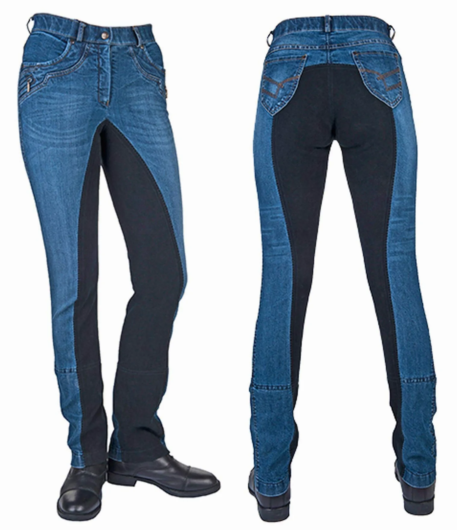 HKM Western Classic westernowe spodnie jeans & Jodhpurowe ciemnoniebieski/ciemnoniebieski 42