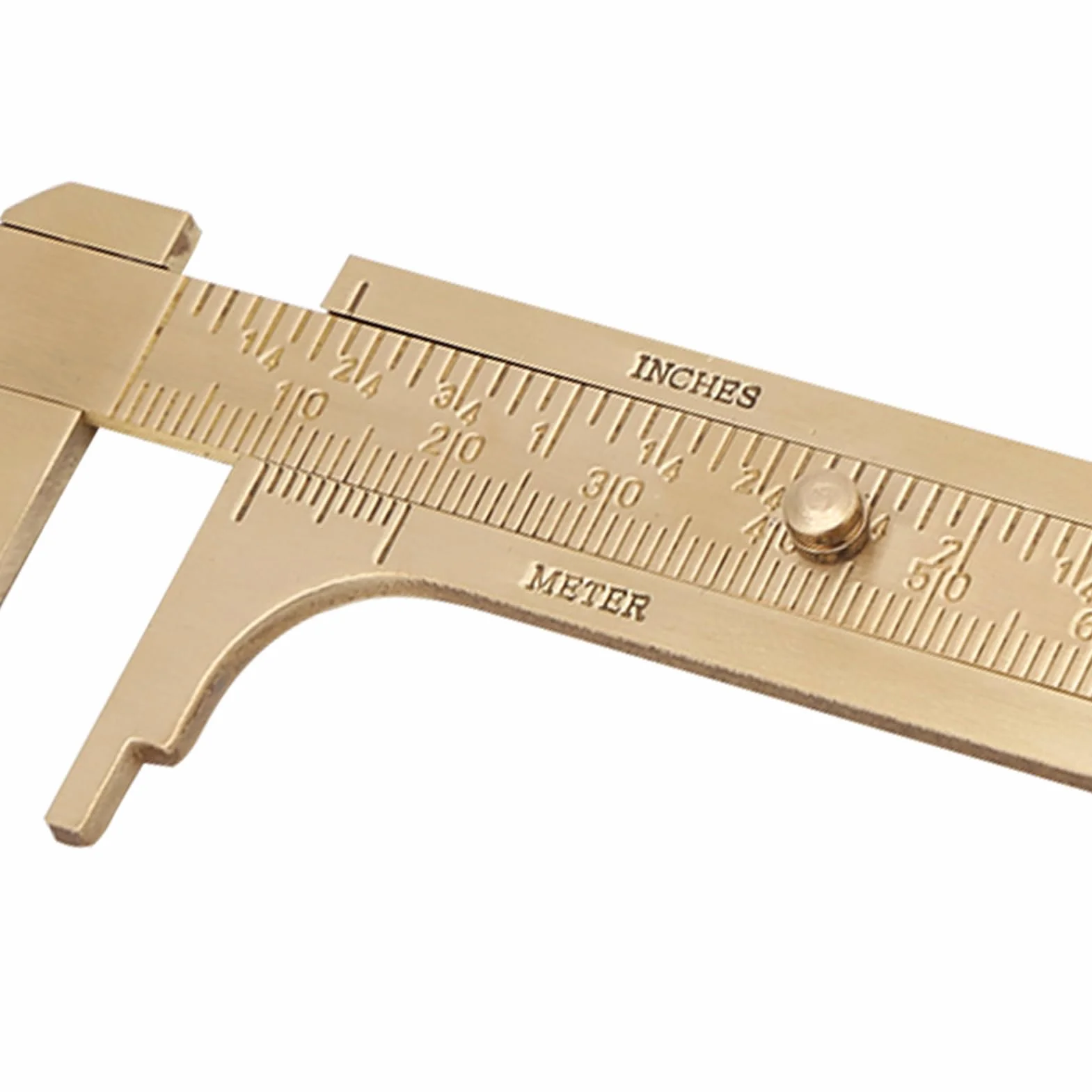 FTVOGUE Mosiężna suwmiarka, narzędzie pomiarowe, mini linijka kieszonkowa, podwójna skala mm/cal (100 mm)