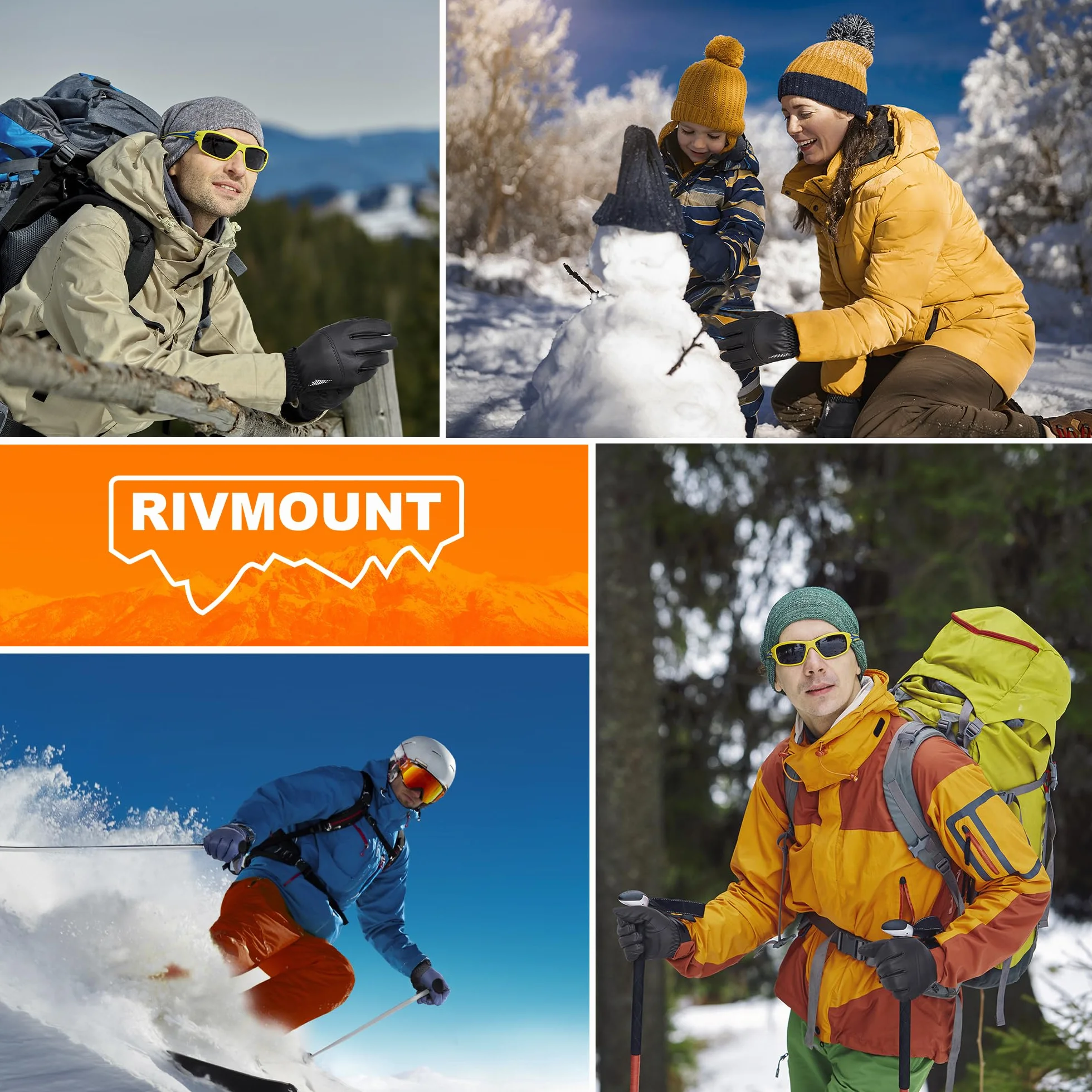 Rivmount RSG601 Zimowe Rękawice Narciarskie Wodoodporne Unisex