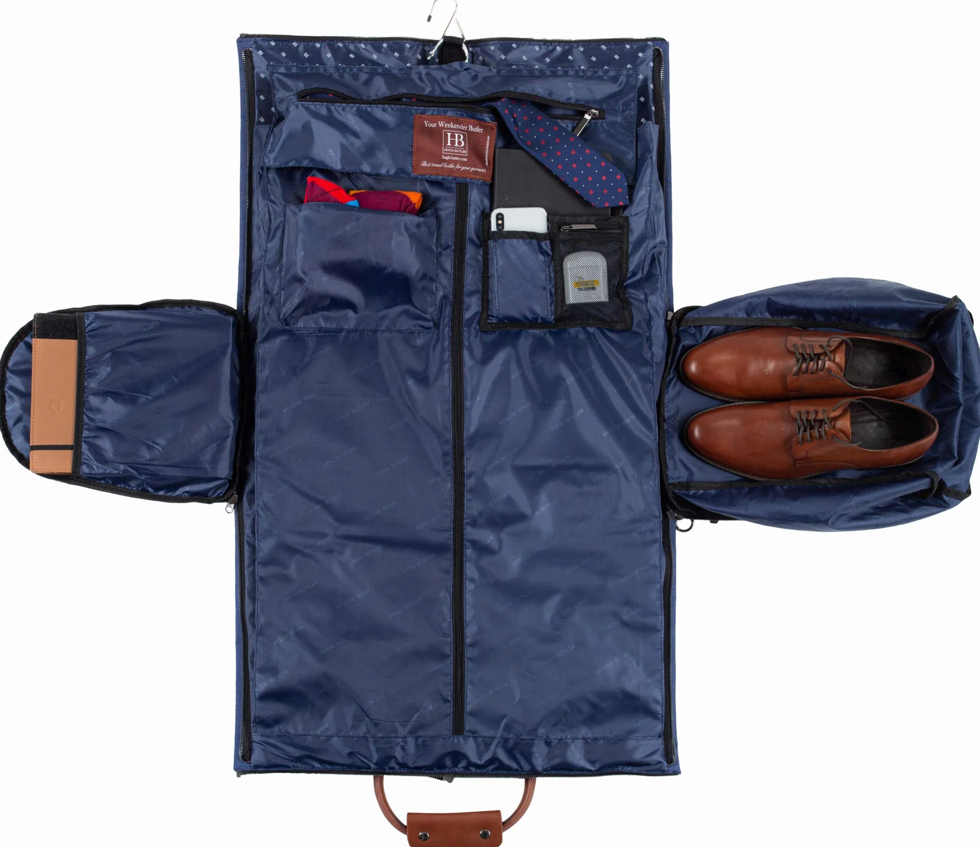 Torba Weekender 4w1 – Praktyczna Torba na Ubrania, Laptop, Buty i Kosmetyki – Elegancki Granatowy Pokrowiec, Idealny na Podróże Służbowe i Biznesowe
