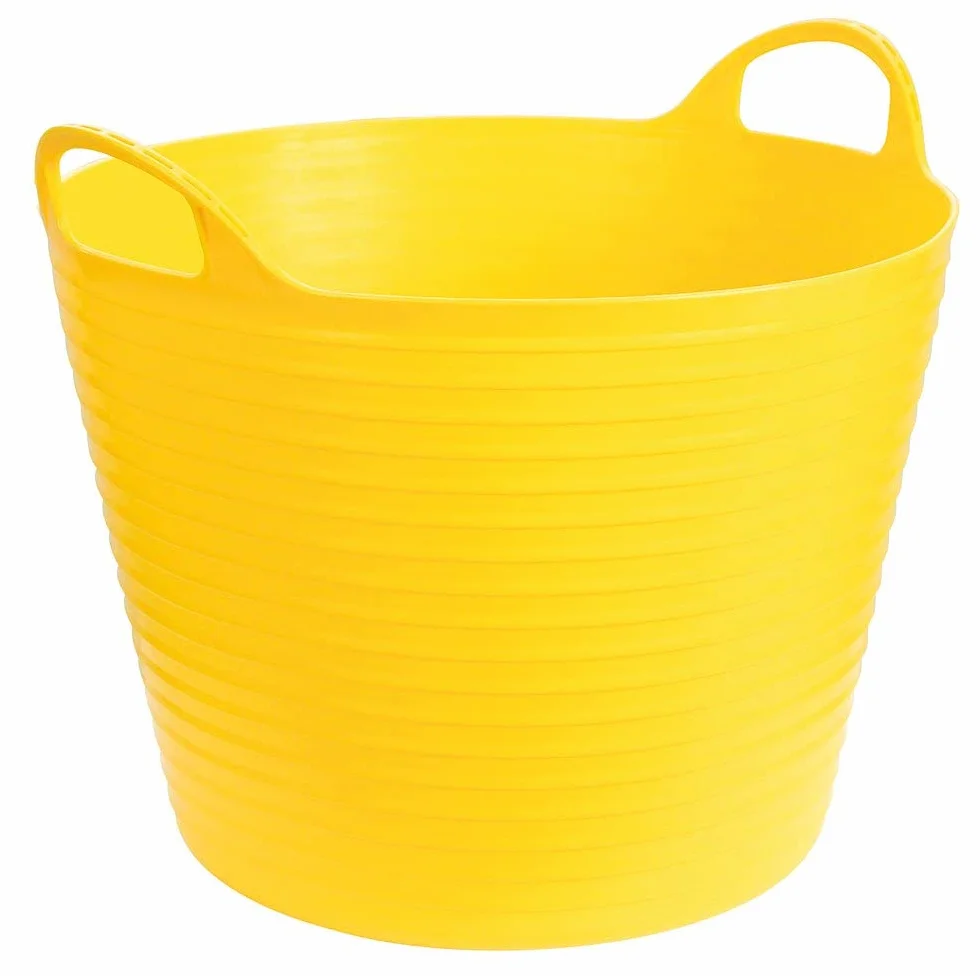 Kerbl Koryto FlexBag (waga: 680 g, pojemność: 28 l. żółty, dwa uchwyty, uniwersalne zastosowanie, wytrzymałe) 323534