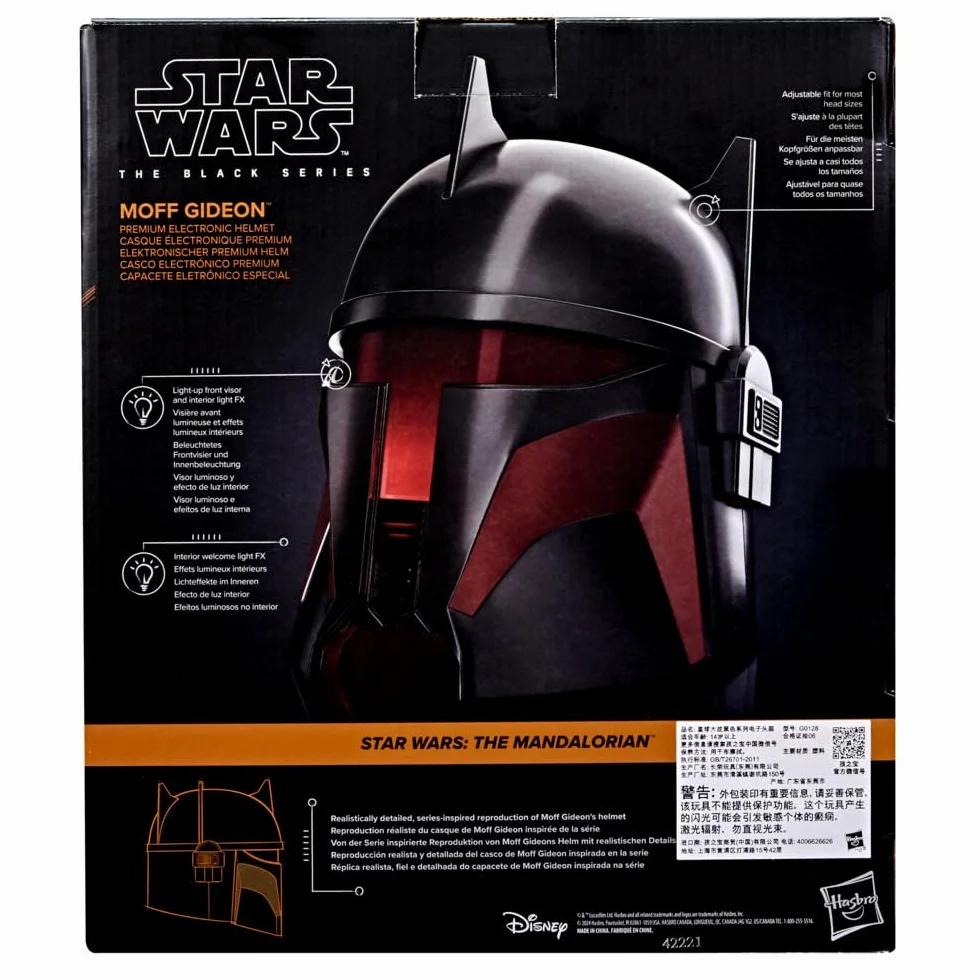 Star Wars The Black Series Moff Gideon elektroniczny kask premium z efektami świetlnymi, artykuł do odgrywania ról dla dorosłych