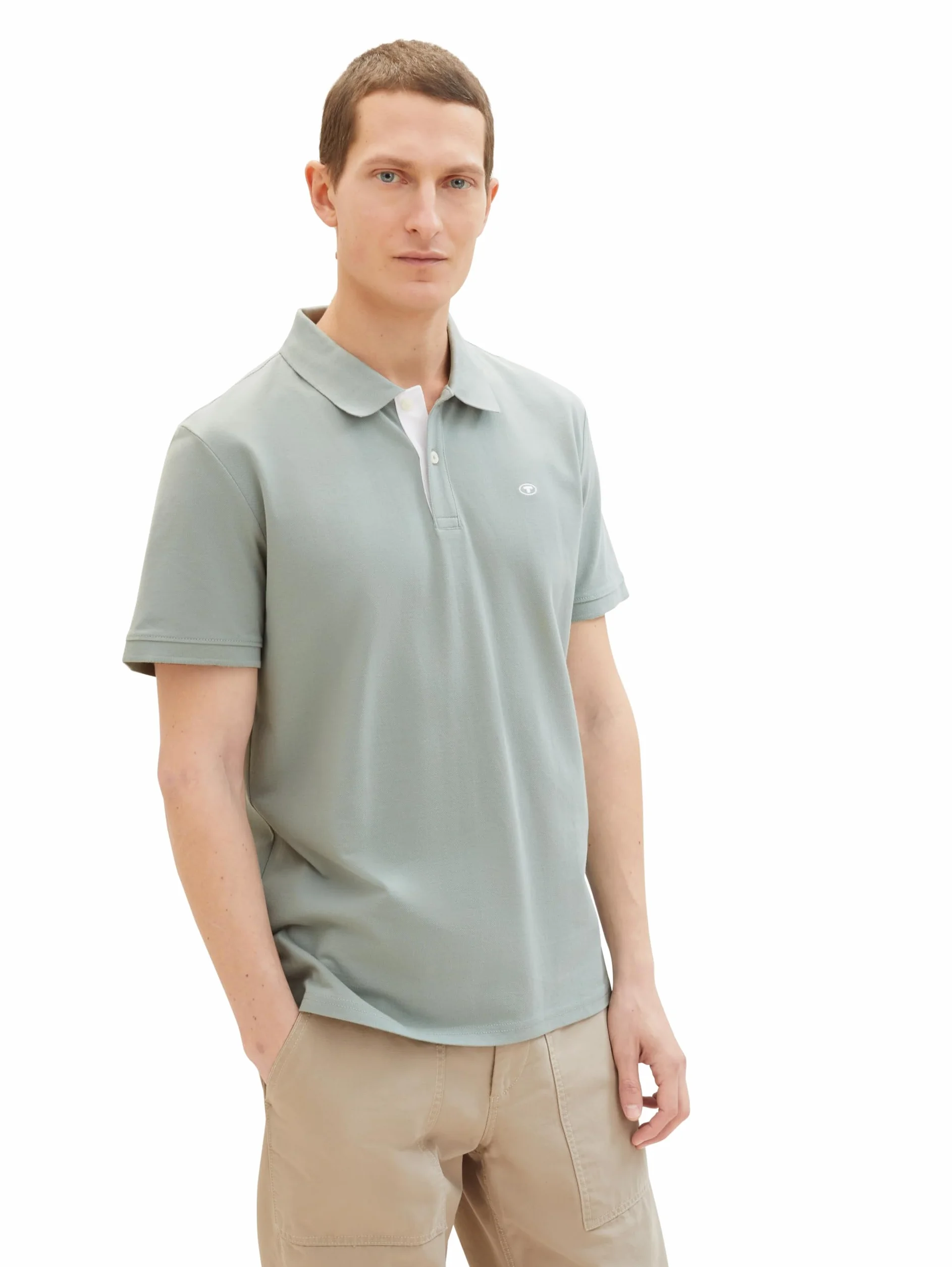TOM TAILOR Koszulka polo Basic Piqué Mężczyźni XL Iced Grey Mint