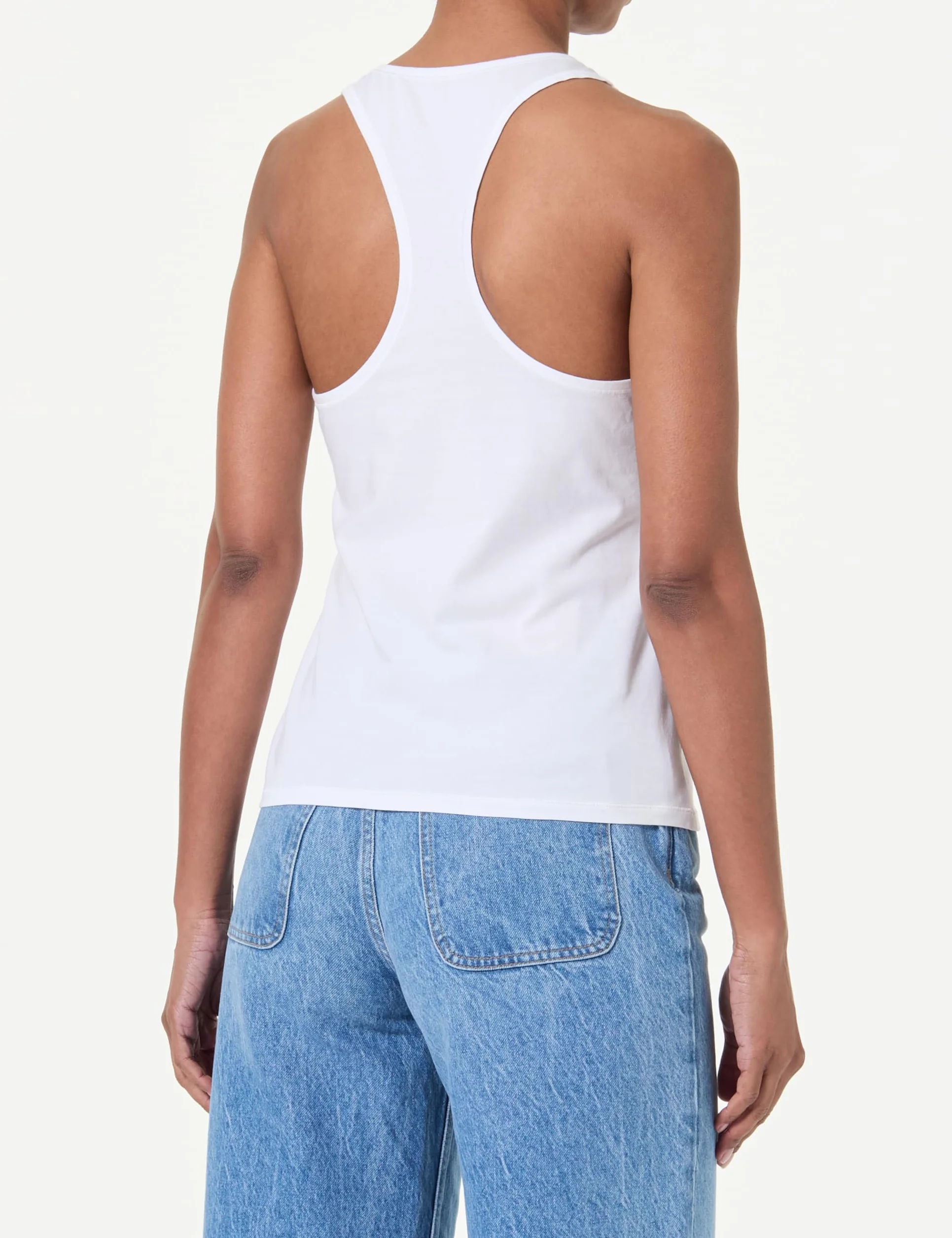 TOMMY HILFIGER Damski top bez rękawów UW0UW05748, fioletowy, L, Fioletowy (biały/jasnoszary Hthr), L
