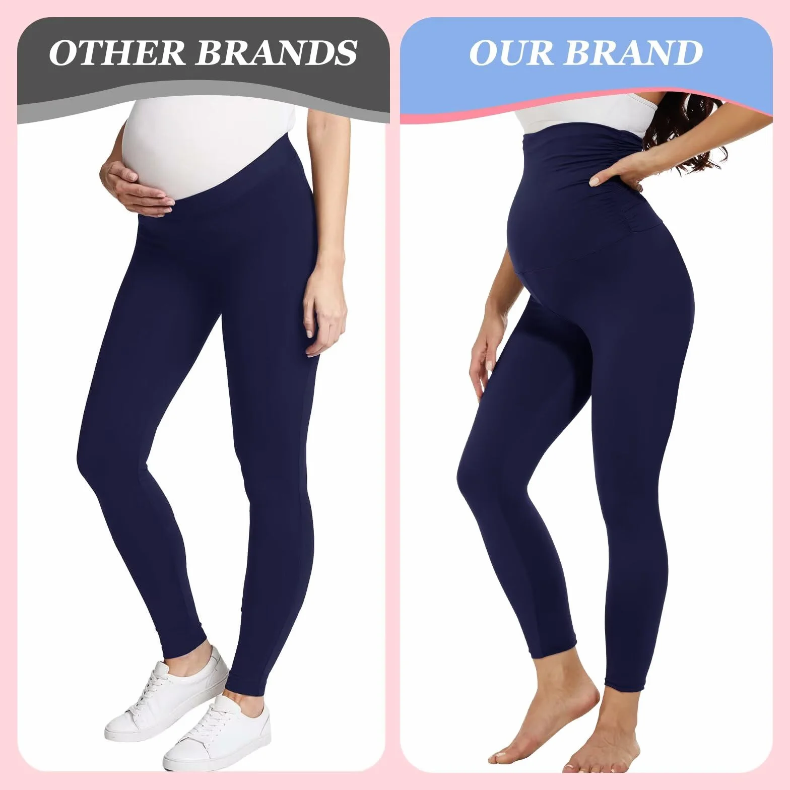 TNNZEET Legginsy ciążowe damskie, moda ciążowa, nieprzezroczyste, legginsy ciążowe, długie z kieszeniami do jogi