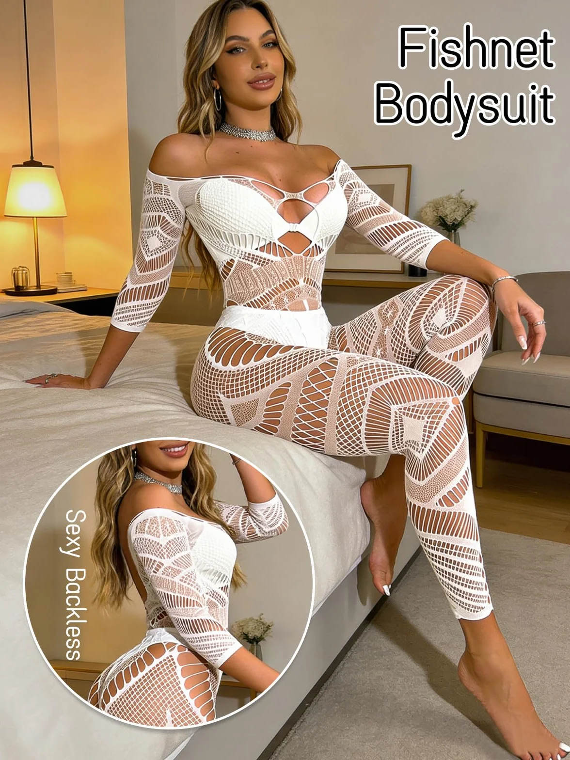 Buitifo Damskie rajstopy z siateczki Crotchless Bodys Seksowne rajstopy dla kobiet