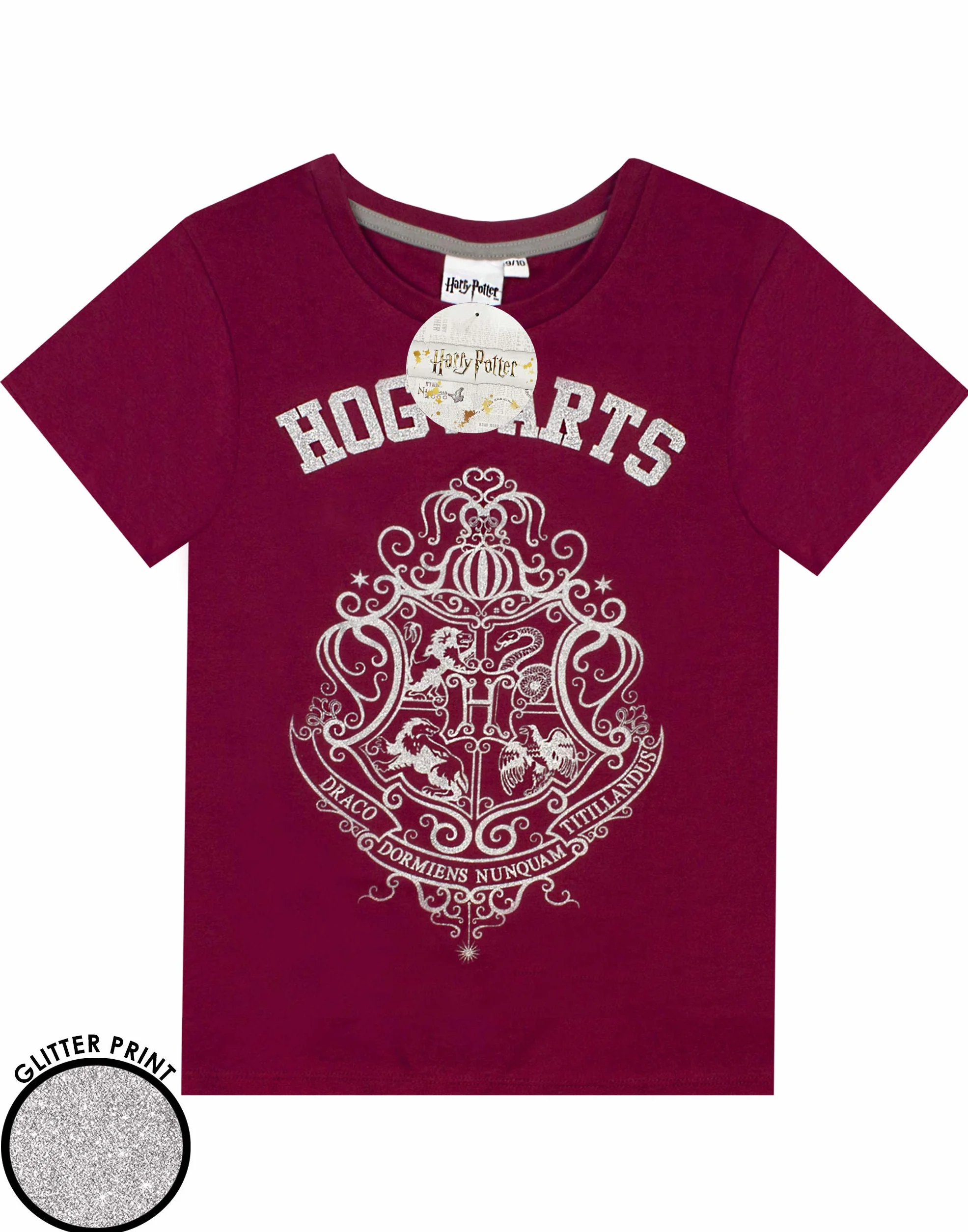 Harry Potter Pizama Dziewczeca Hogwart Brokat Koszulka i Dugie LUB Krotkie Spodnie