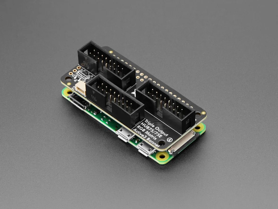 Adafruit Potrójna Matryca LED na Raspberry Pi i matryce HUB75, 6358