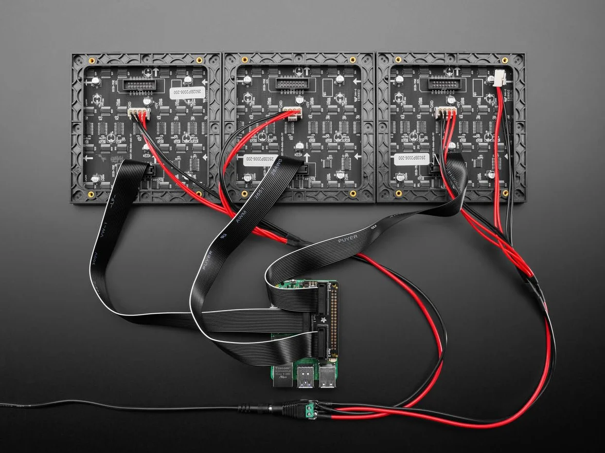 Adafruit Potrójna Matryca LED na Raspberry Pi i matryce HUB75, 6358