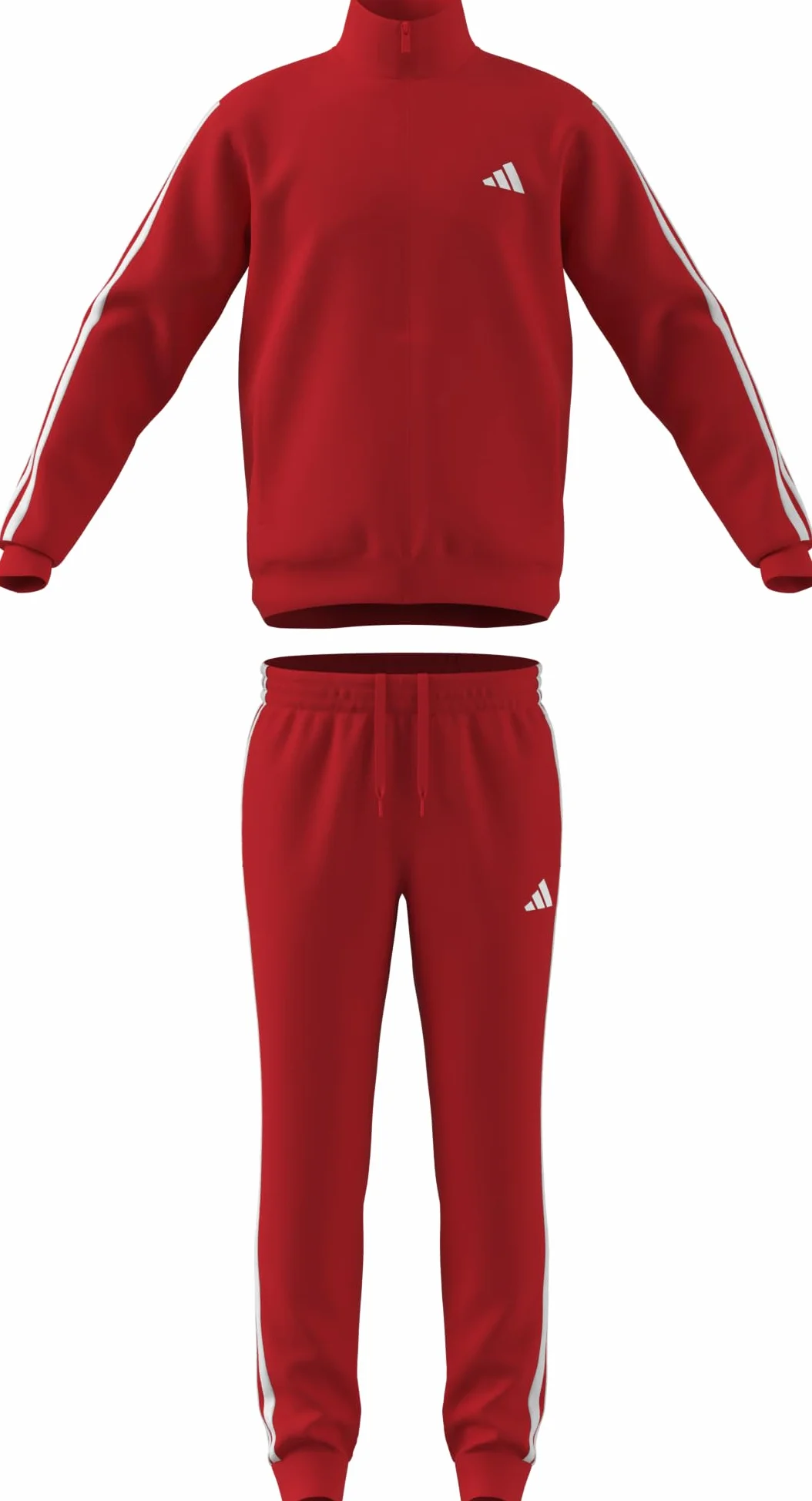 Adidas Sportswear Basic 3 Stripes Tricot Tracksuit Pure Ruby White L