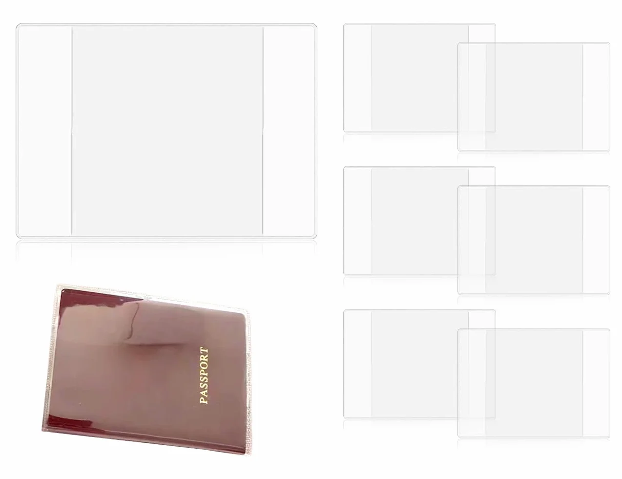 6 sztuk etui ochronnego na świadectwo szczepień, wodoodporne przezroczyste etui na paszport, ochraniacze na karty szczepień (19,2 x 13,5 cm)