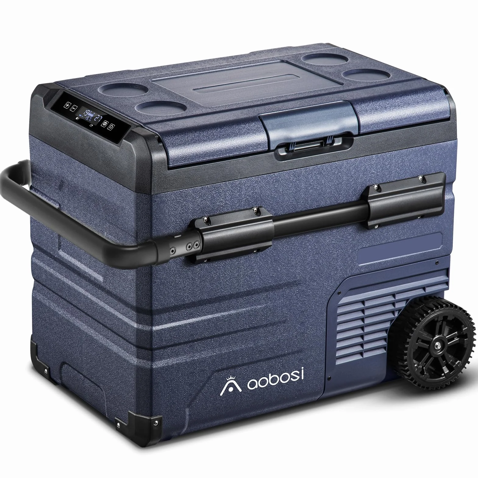 AAOBOSI 45 l kompresorowa lodówka podróżna Dual Zone, sterowana WiFi APP, obsługa dotykowa LED, złącze USB, 12/24 V i 100-240 V, do -20 °C, elektryczna lodówka do samochodu, ciężarówki, łodzi, kampera