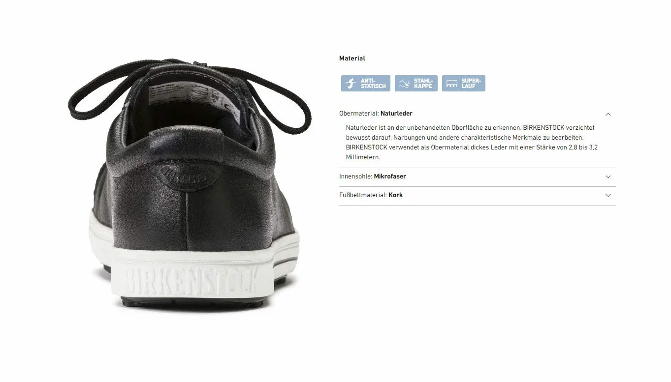 BIRKENSTOCK Obuwie ochronne QS500 Black NL 1011230 rozm. 35-48, rozmiar + szerokość: 44 normalne, kolory: czarny, 1011230-44, czarne, 44 EU