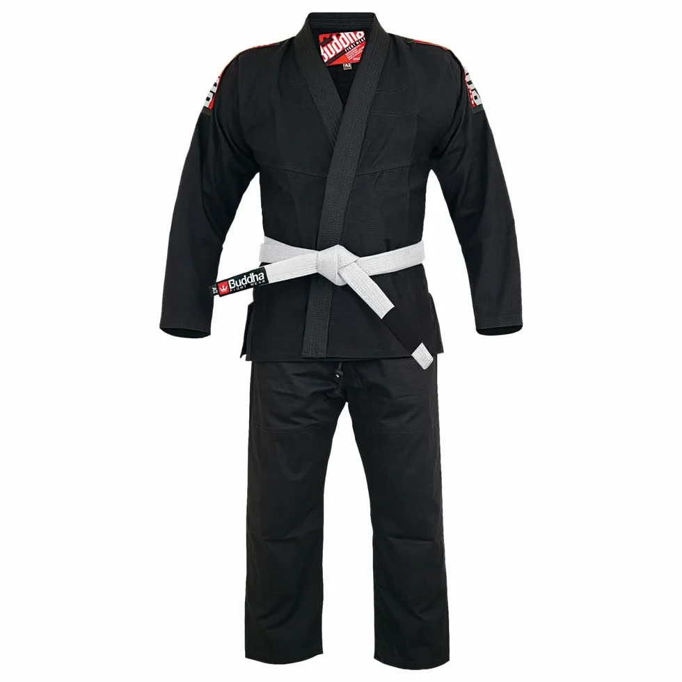 Buddha Fight Wear -Kimono Premium Infinity Brazylijskie Jiu Jitsu/BJJ Gi z białym paskiem, unisex dla dorosłych