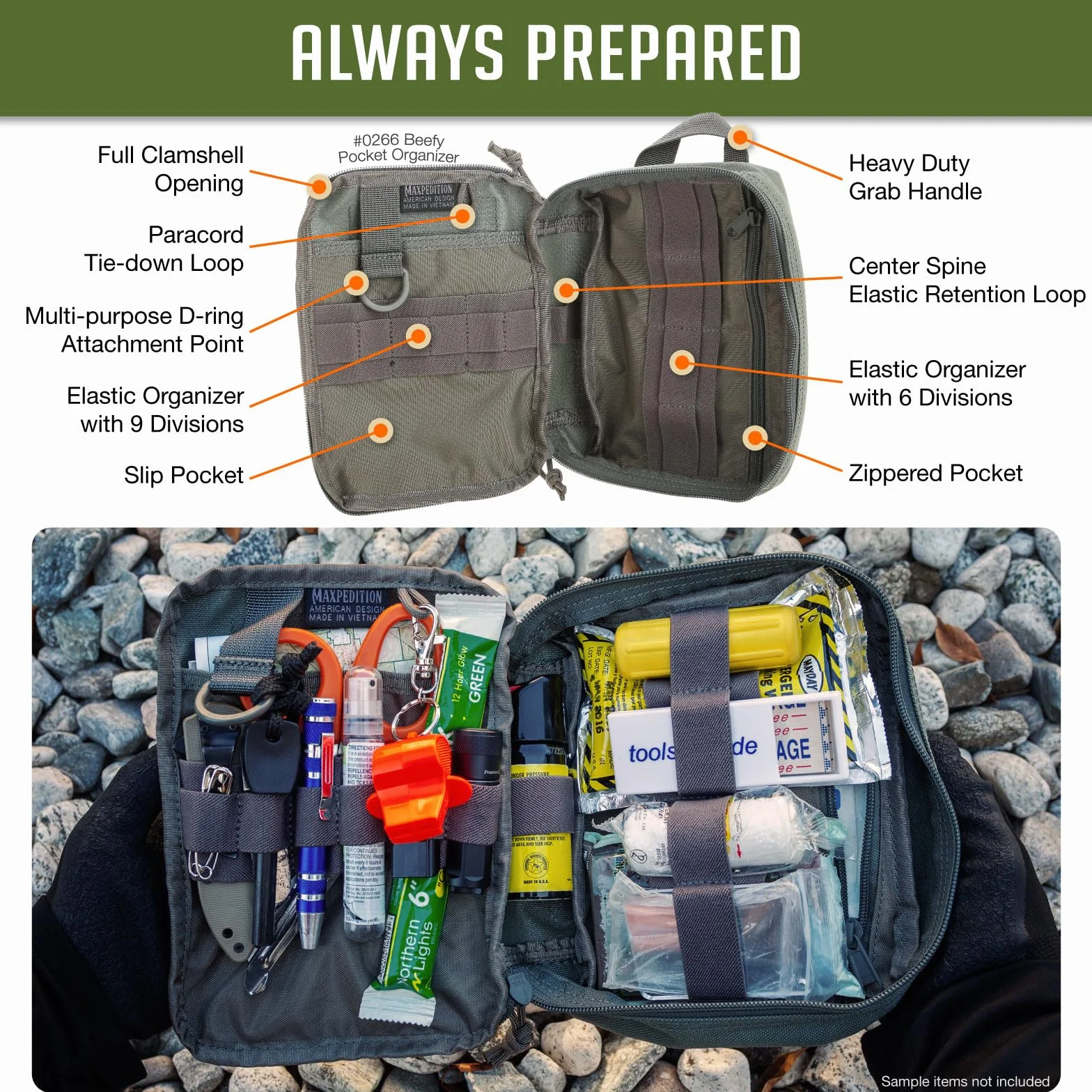 MAXPEDITION Beefy kieszonkowy organizer, kompaktowy, kompatybilny z MOLLE, nylonowy woreczek taktyczny 1000D, narzędzie do noszenia na co dzień i przechowywanie sprzętu na zewnątrz, taktyczny,