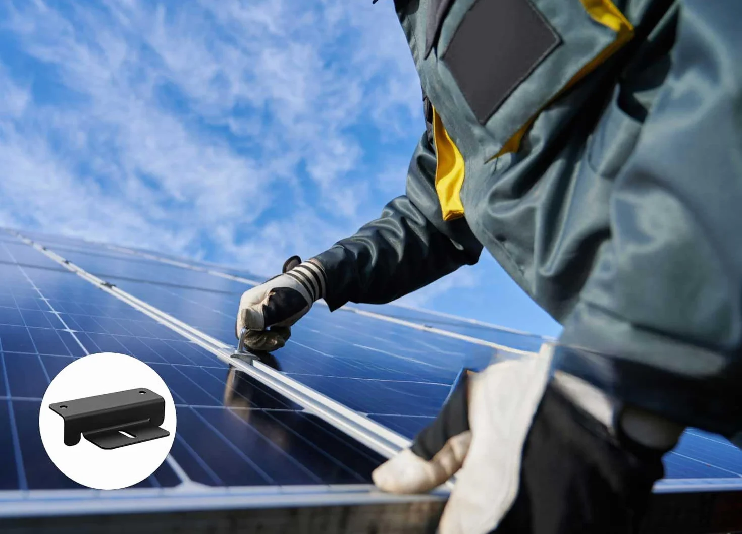 Uchwyt do modułu solarnego Z, panel słoneczny, uchwyt montażowy z nakrętkami i śrubami, montaż modułu solarnego, zestaw antykorozyjny do przyczepy kempingowej, łodzi i dachu, 8 sztuk (czarny)