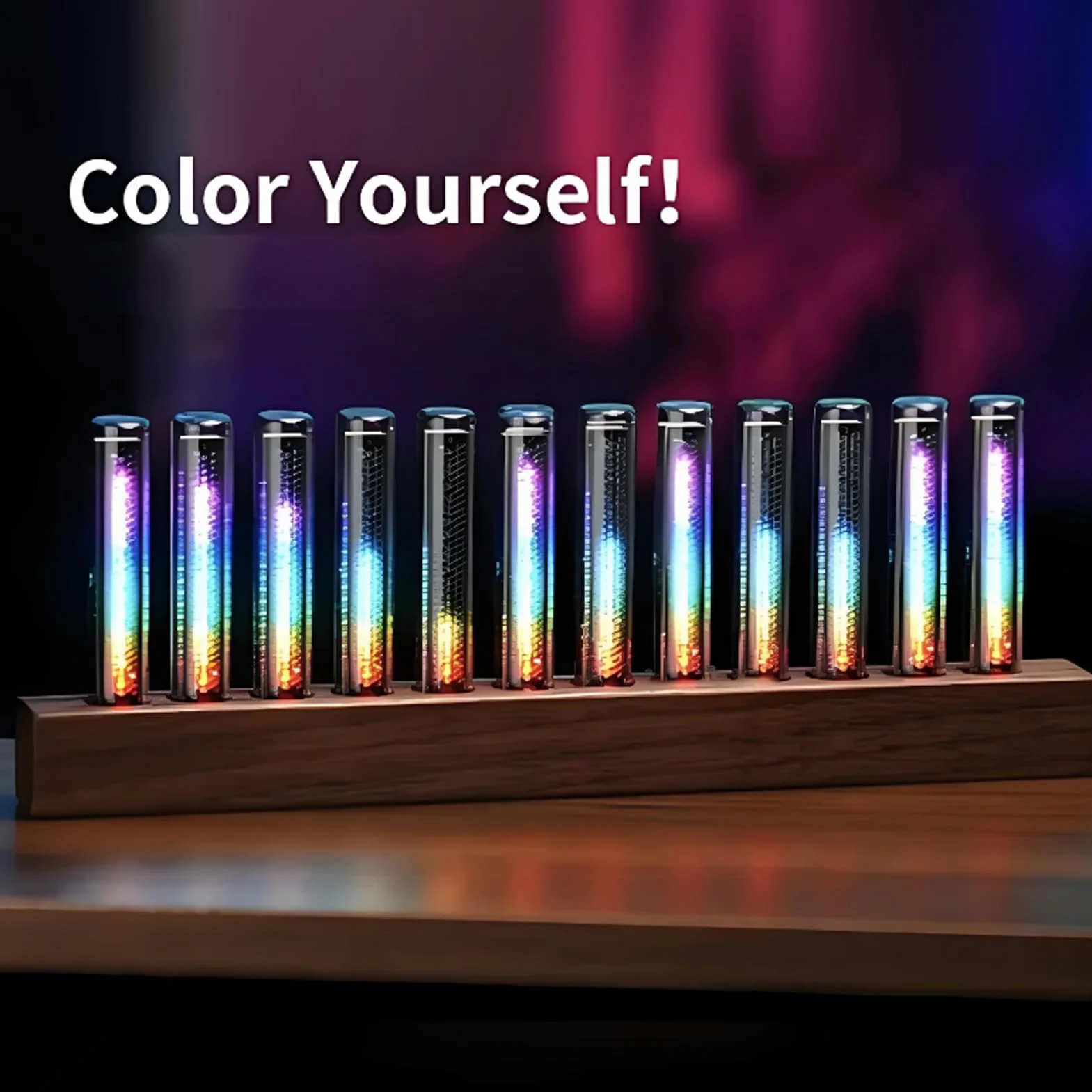 Wyświetlacz LED Widma Muzycznego, Bezprzewodowy Analizator Dźwięku z 12 Lampami do Pomiaru Rytmu, regulacją Czułości AGC i Oświetleniem Otoczenia RGB