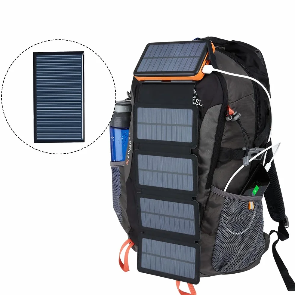 Mini panel słoneczny, mikro moduł słoneczny, mały panel słoneczny, polikrystaliczny krzem, odpowiedni do rowerów solarnych, plecaków solarnych, lamp trawnikowych, lamp, 5 sztuk, 80 x 45 mm, 5 V 100 mA