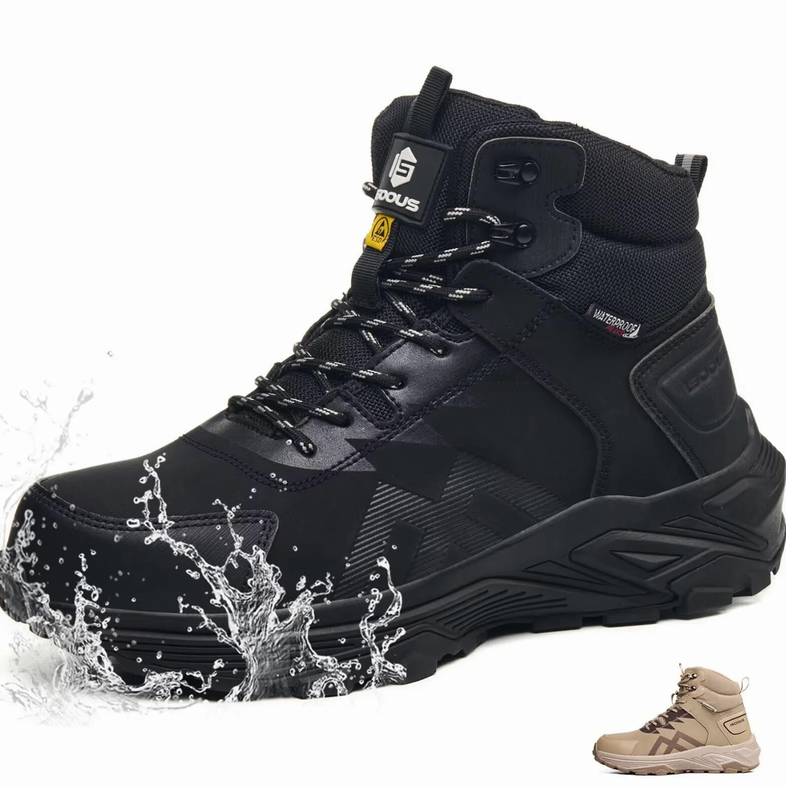Buty ochronne Męskie Obuwie robocze Wysokie S3 ESD Buty robocze Damskie Wodoodporne Oddychające Stalowe noski Wygodne