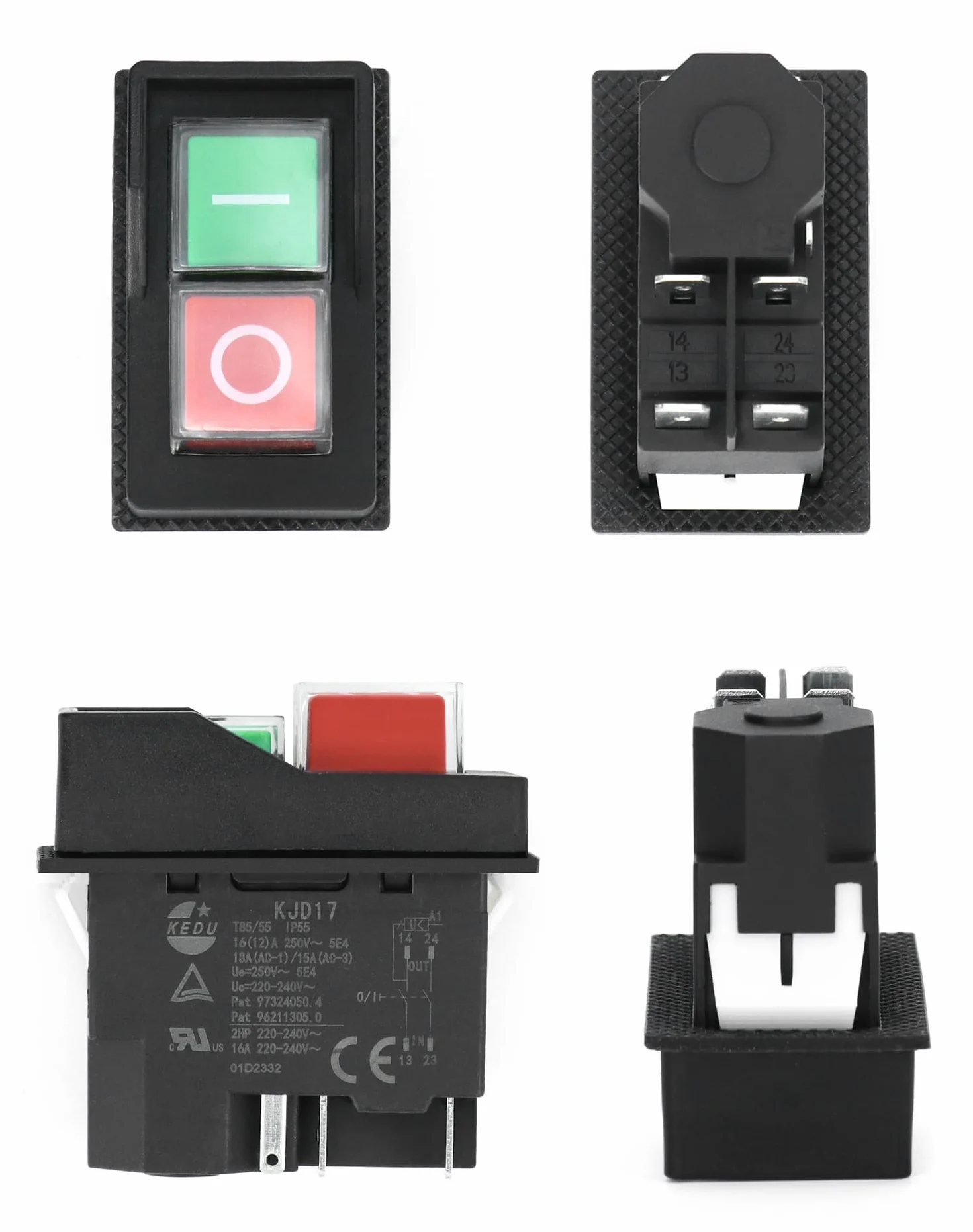 QWORK® 5 PIN KJD17 Przełącznik elektromagnetyczny, wyłącznik bezpieczeństwa, AC250V 16A