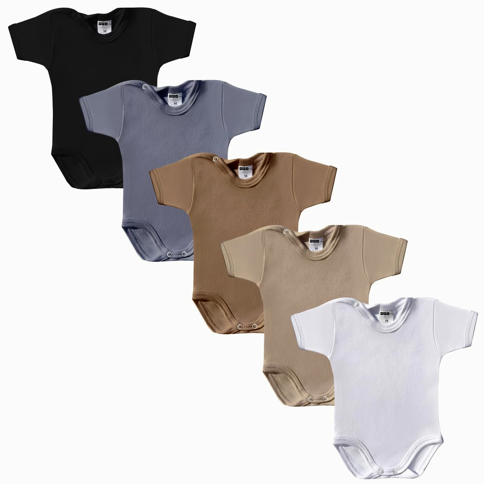MEA BABY Unisex Baby Body z krótkimi rękawami z nadrukiem wykonane w 100% z bawełny w paczce 5 sztuk, body niemowlęce z nadrukiem, body niemowlęce dla dziewczynek, body niemowlęce dla chłopców