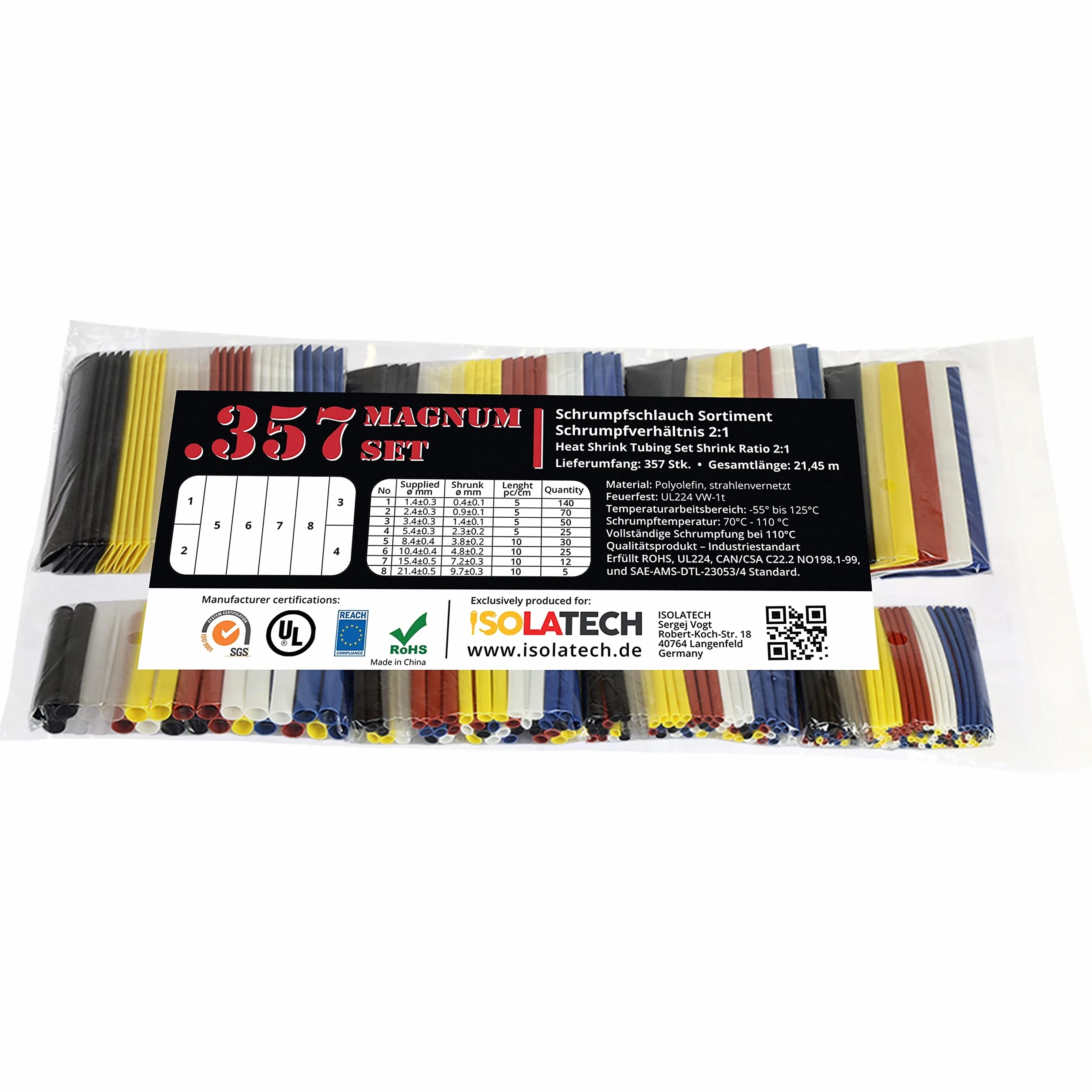 ISO-PROFI® 357-Magnum torba termokurczliwa Rurka Asortyment Stosunek 2:1 mieszanka kolorów