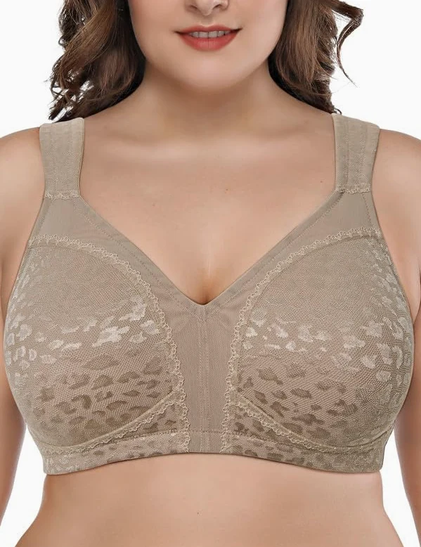 Deyllo Damski biustonosz minimalizujący komfort plus size bez fiszbin bez fiszbin
