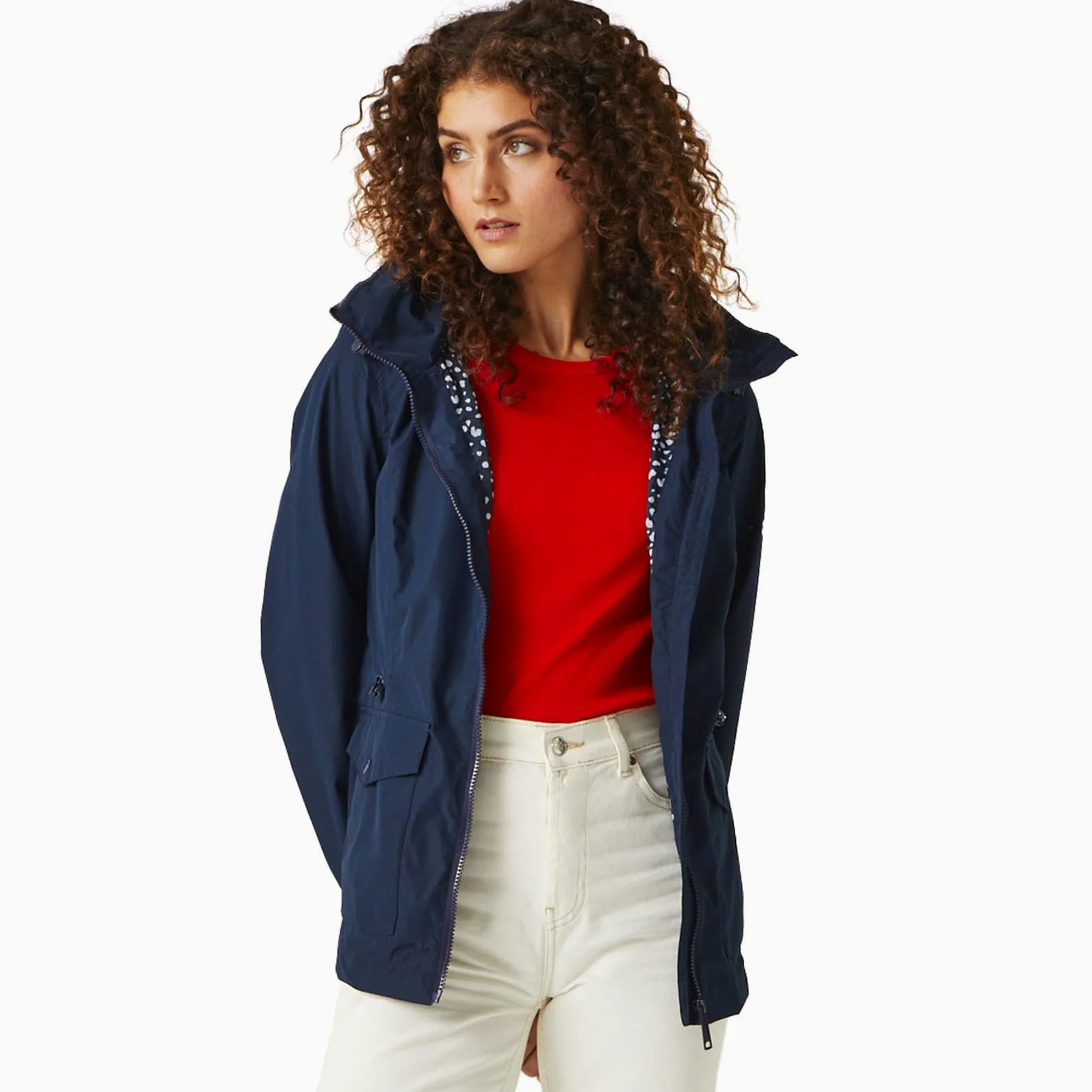 Regatta Regatta Damski płaszcz przeciwdeszczowy z kapturem Navassa na całej długości Kobiety Regatta Women's Navassa Waterproof Jacket