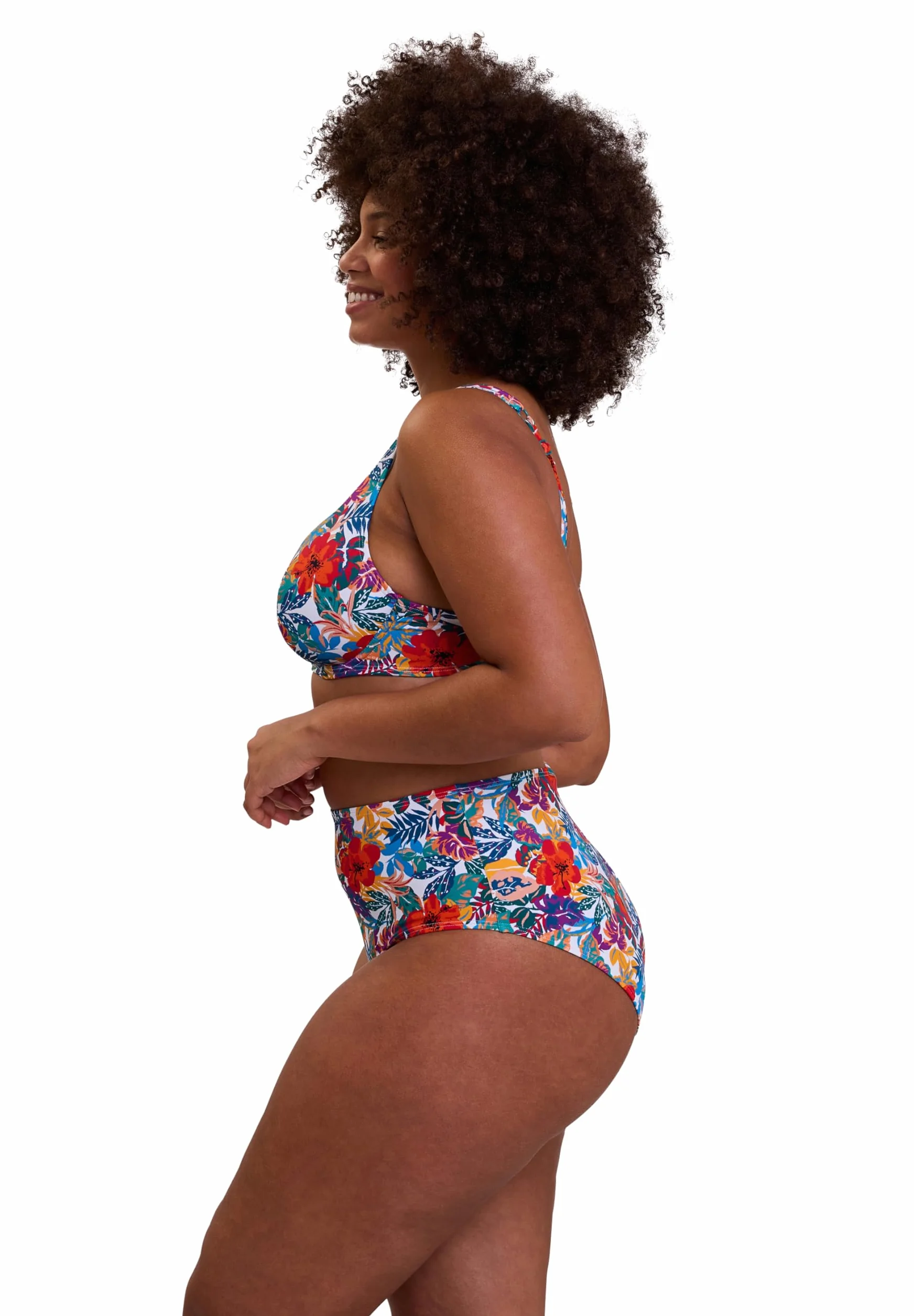 Sans Complexe Curaçao bikini damskie 85D wielokolorowy nadruk tropikalny