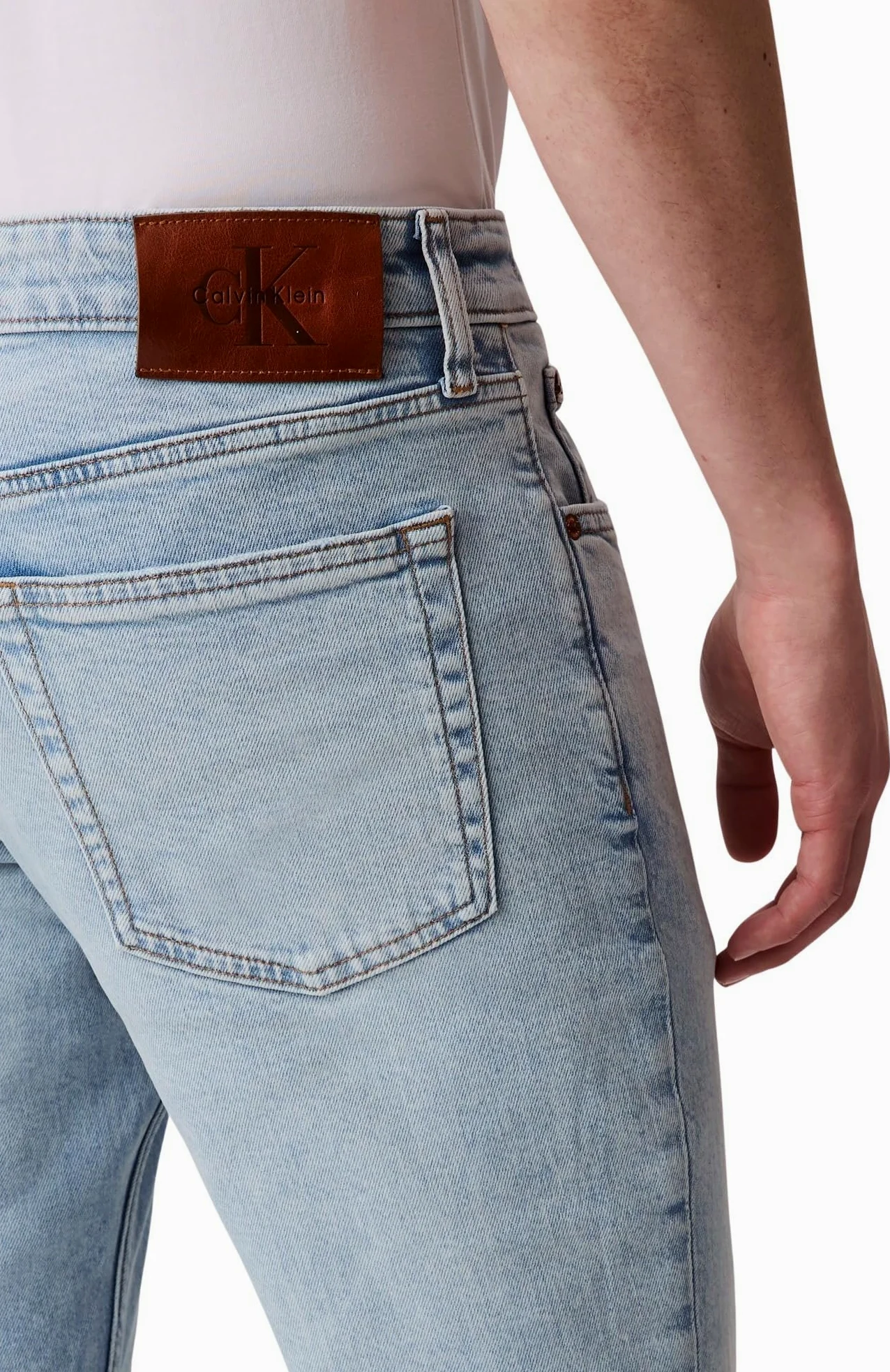 Calvin Klein Slim Marbled Beacon Jean Regen Dżins Mężczyźni