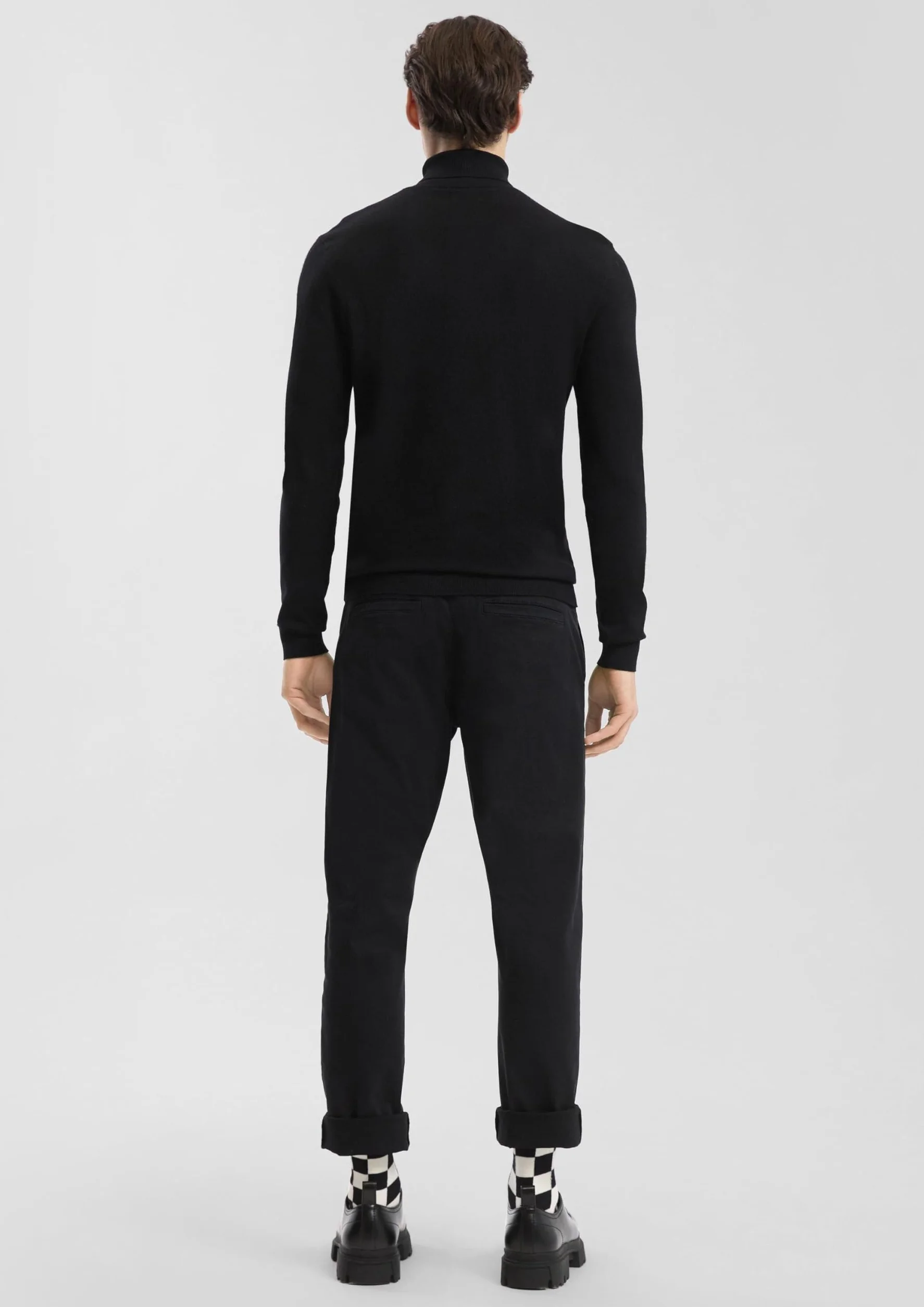 QS Sweter z golfem, czarny, XL