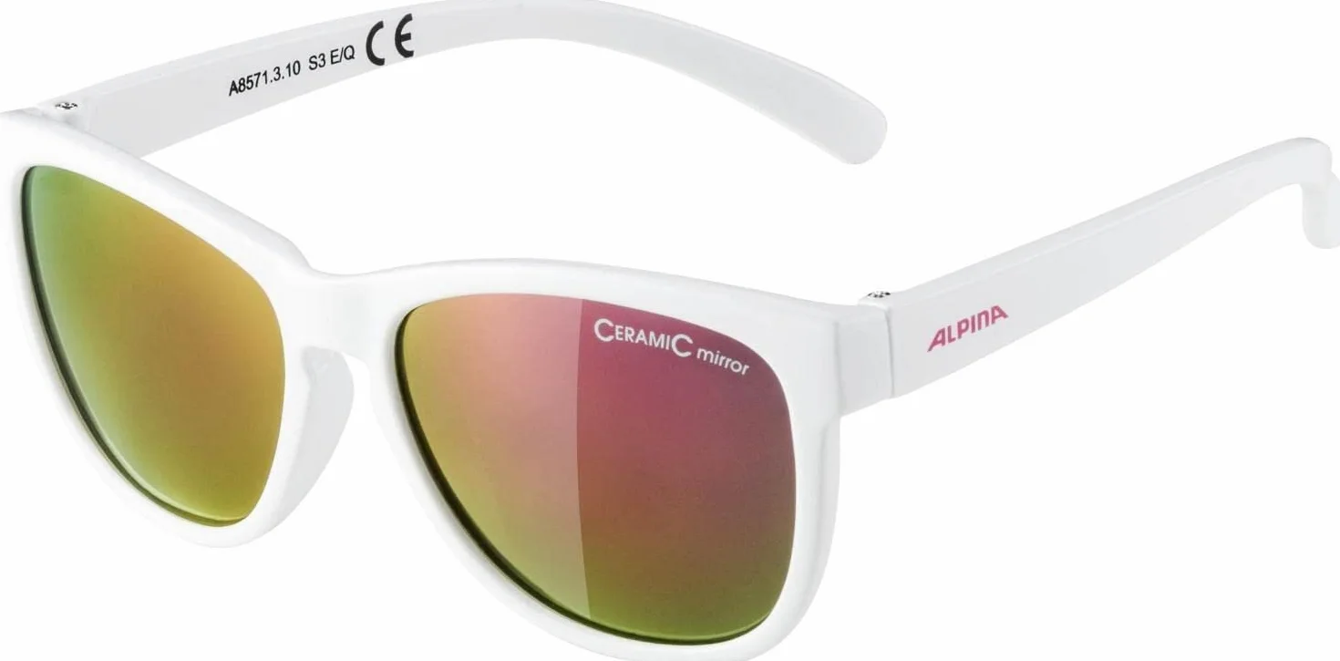 ALPINA Unisex - Dzieci, LUZY Okulary przeciwsłoneczne, white gloss/pink, One Size