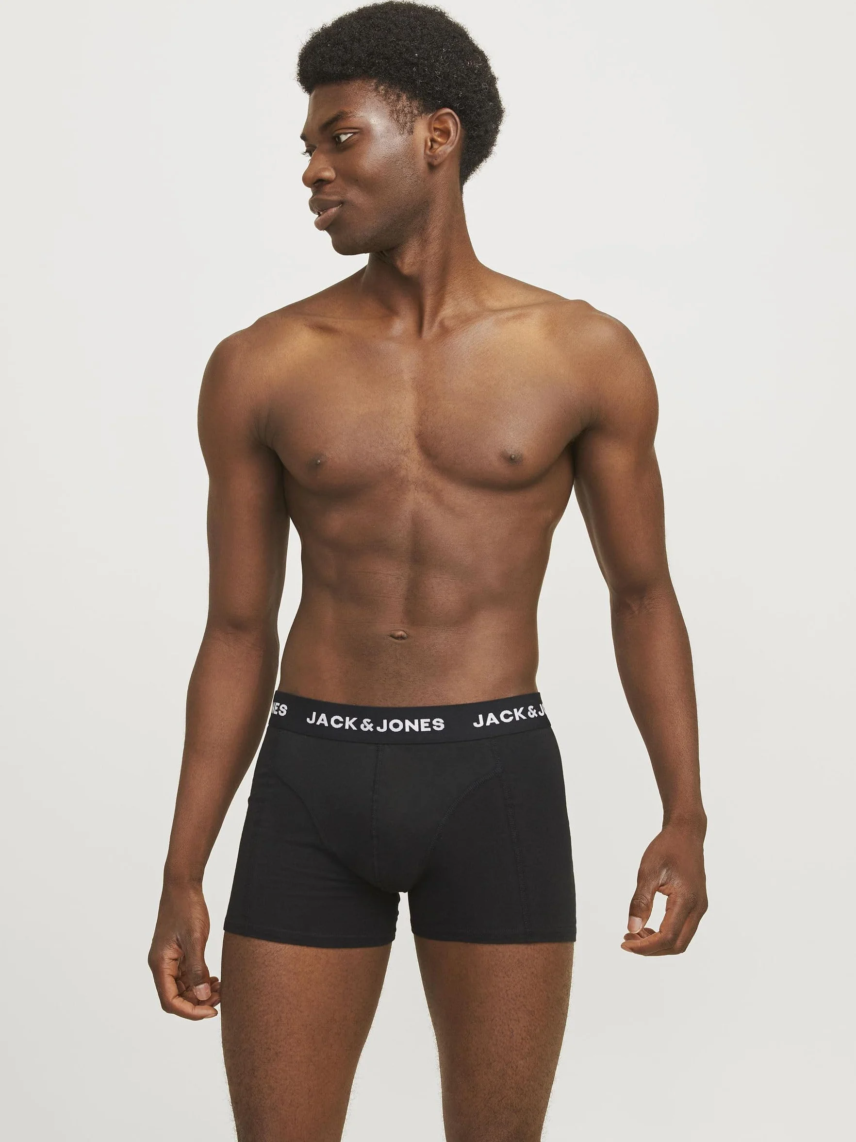 JACK & JONES Jacanthony Trunks Bokserki Mężczyźni Zestaw 3 Sztuk Czarne