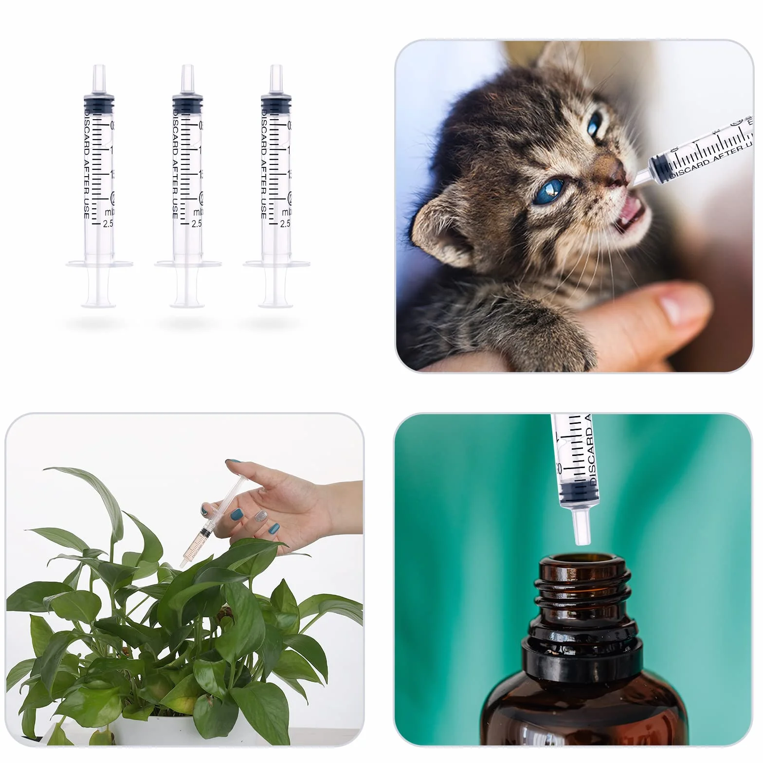 LUTER 12 szt. 2 ml plastikowe strzykawki, bez igly plastikowa strzykawka z pomiarem do eksperymentów laboratoriów naukowych dozowania cieczy pomiarowych podlewania karmienia zwierzat