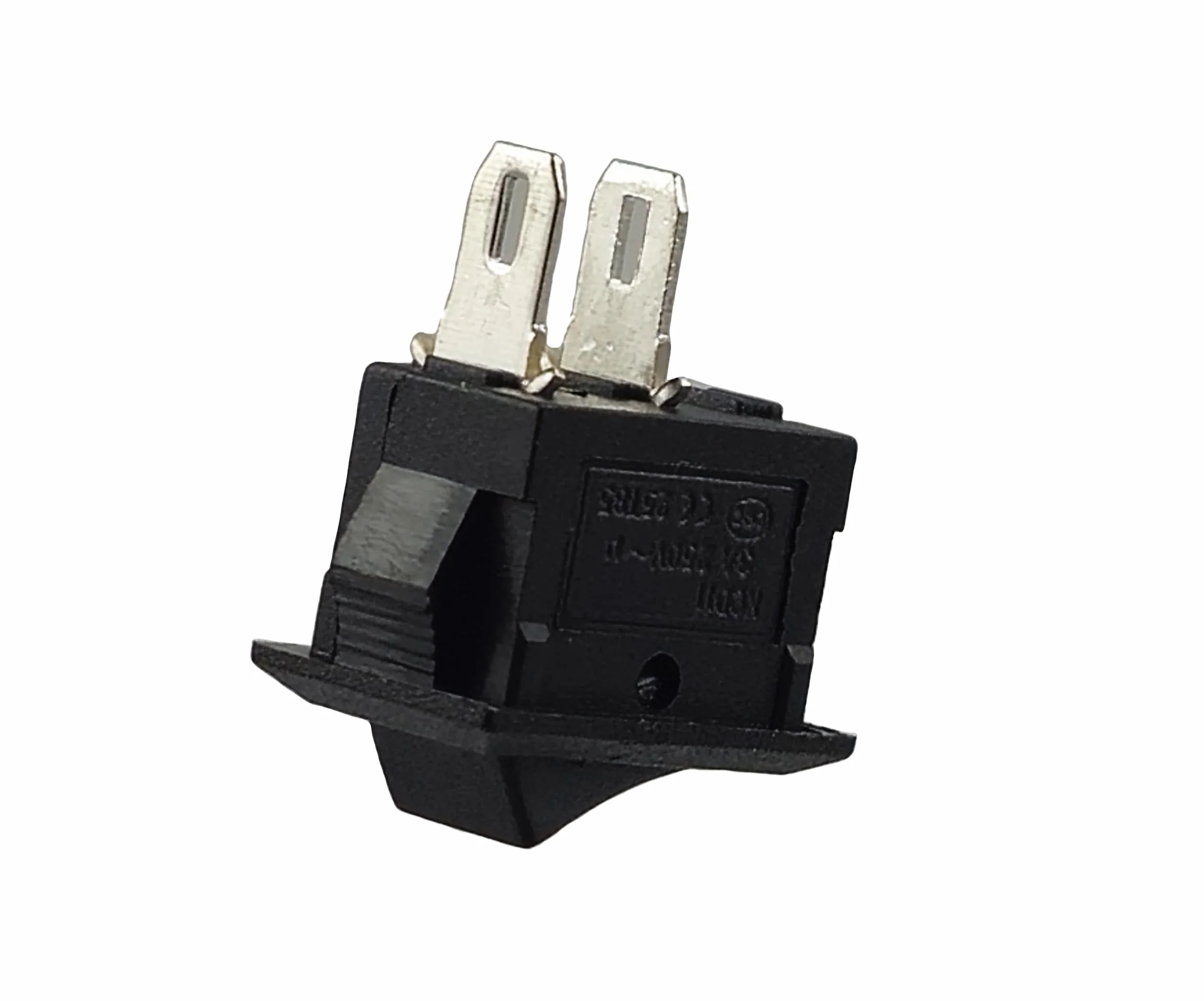 Mini przełącznik kołyskowy, wbudowany przełącznik kołyskowy, przełącznik dźwigienkowy, 250 V 3 A AC/DC, czarny, prostokątny, 9 x 13 mm, 2-biegunowy wł./wył