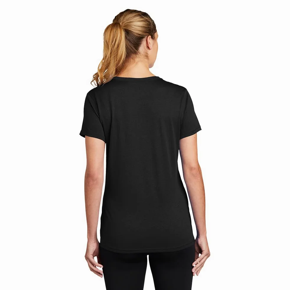 Nike Damska koszulka do biegania Dri-Fit z dzianiny, czarna/wrzosowa szara, Czarny, XL
