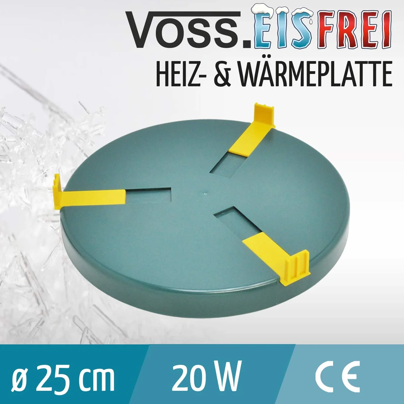 Płyta grzewcza VOSS.eisfrei do poidła dla drobiu Ø 25 cm, z zasilaczem 24 V/20 W