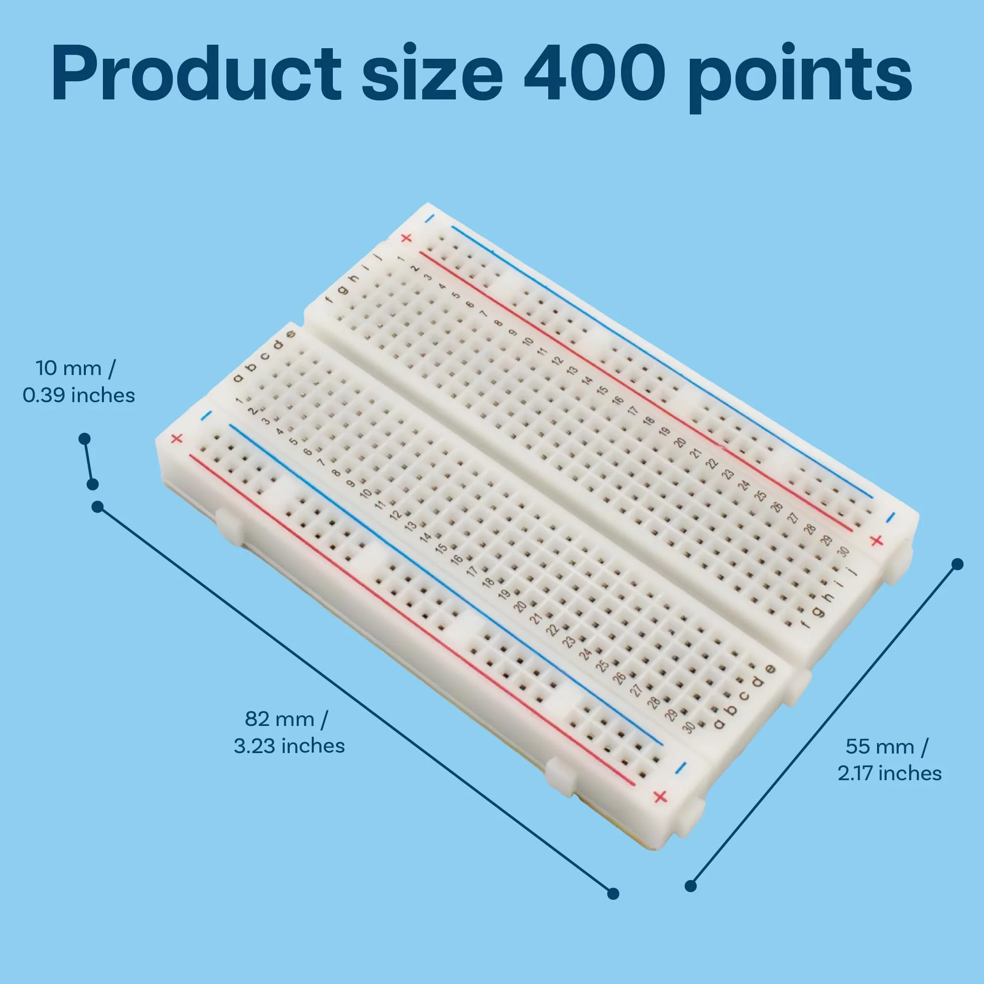 MMOBIEL 3szt Płytka Prototypowa PCB Breadboard Bezlutowy - 3x400 Punktów - Kompatybilna z DIY Arduino, Raspberry Pi 2/3 / 4/5 Projects Proto Shield Distribution - Bloki Lączące