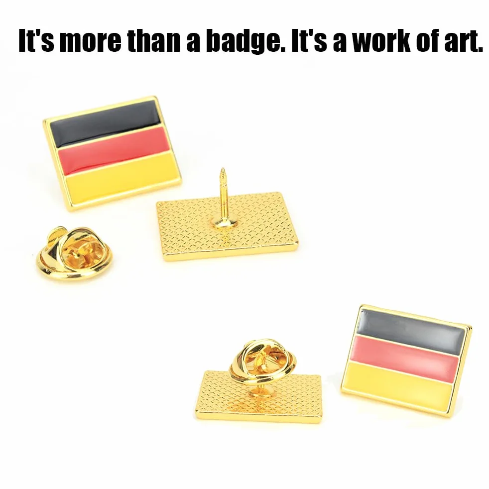 4 szt. flaga Niemiec przypinka przypinka flaga mała flagi przypinki przypinki Germany Badges, Srebro szterlingowe
