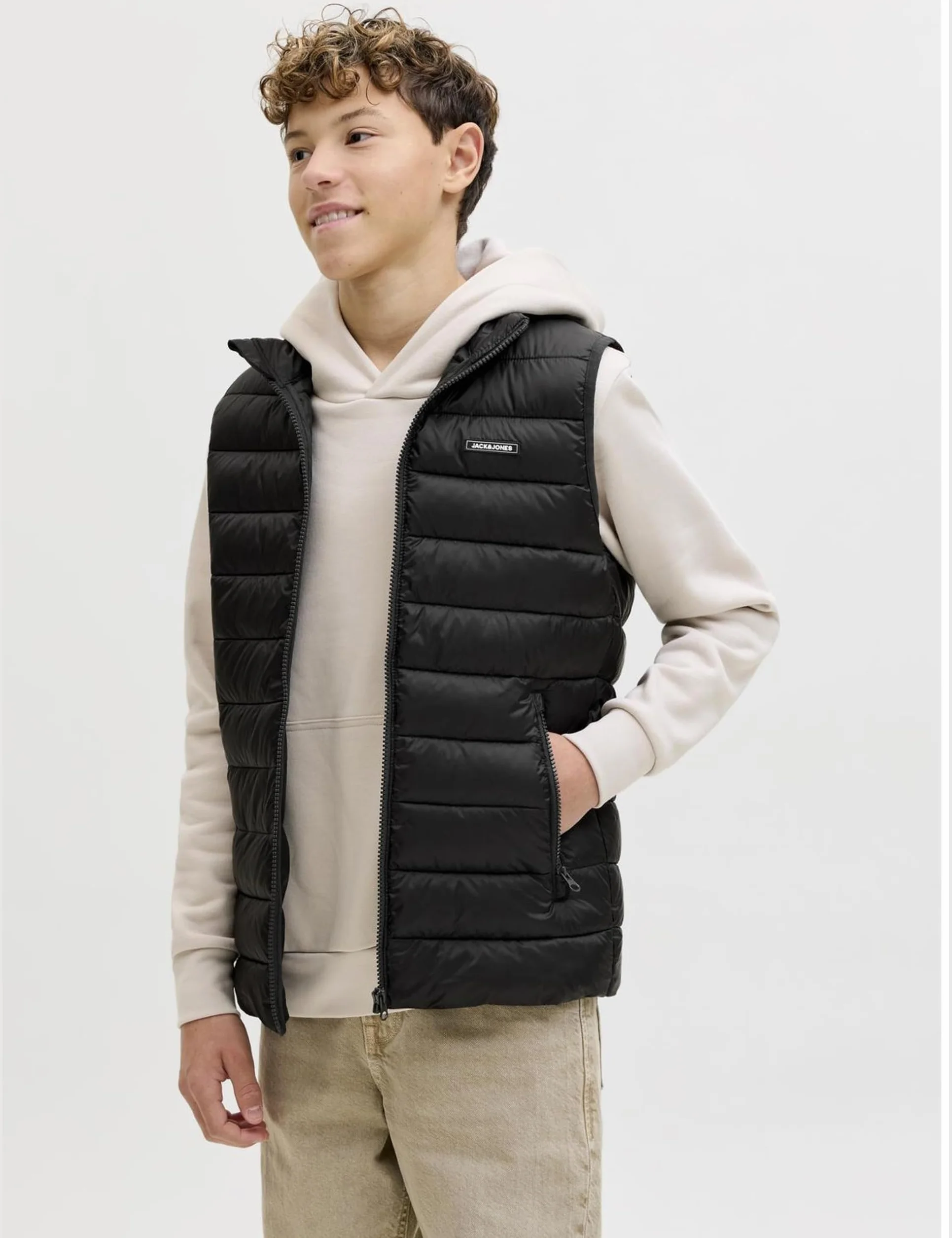 JACK & JONES Jjlouis Light Bodywarmer Collar Jnr, czarny, 164